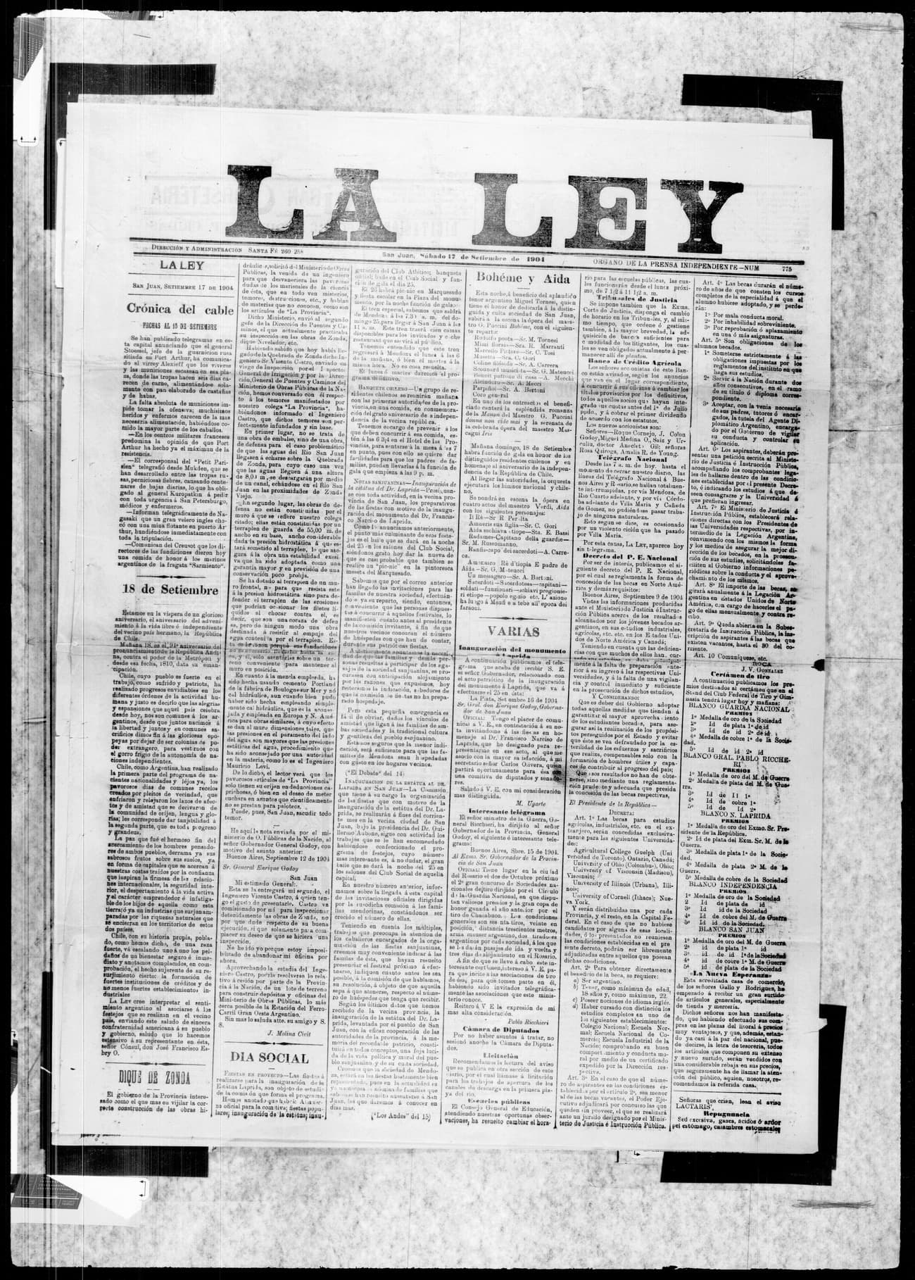 Portada · 17 de Septiembre de 1904