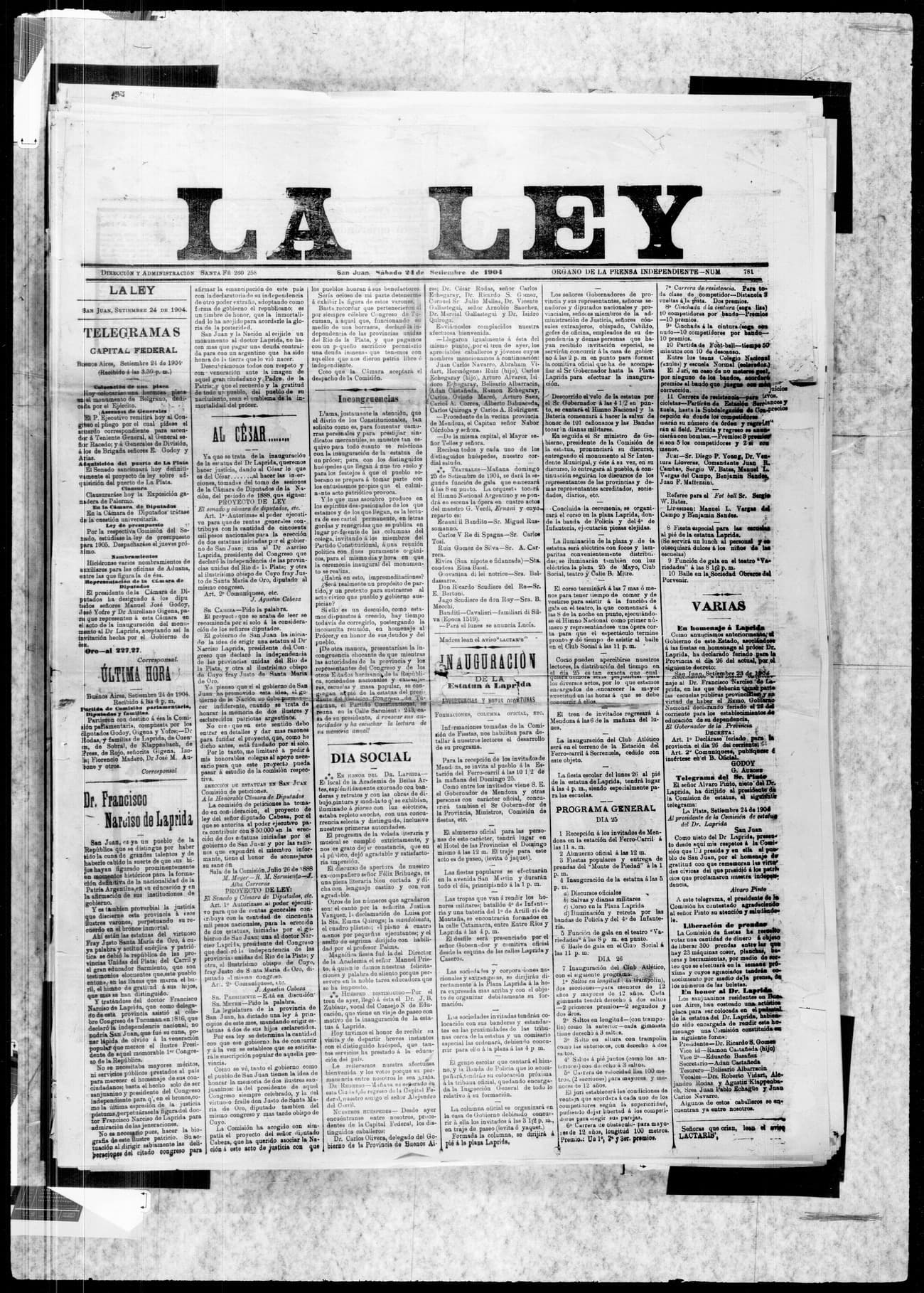 Portada · 24 de Septiembre de 1904