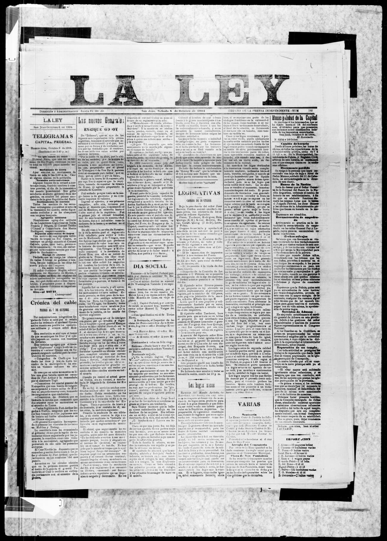 Portada · 8 de Octubre de 1904