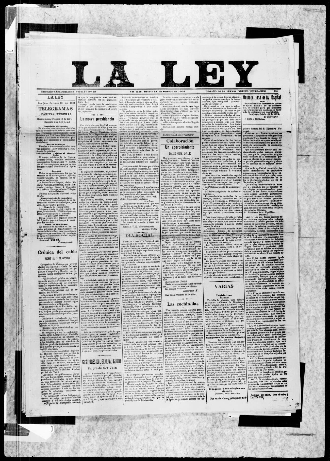 Portada · 13 de Octubre de 1904
