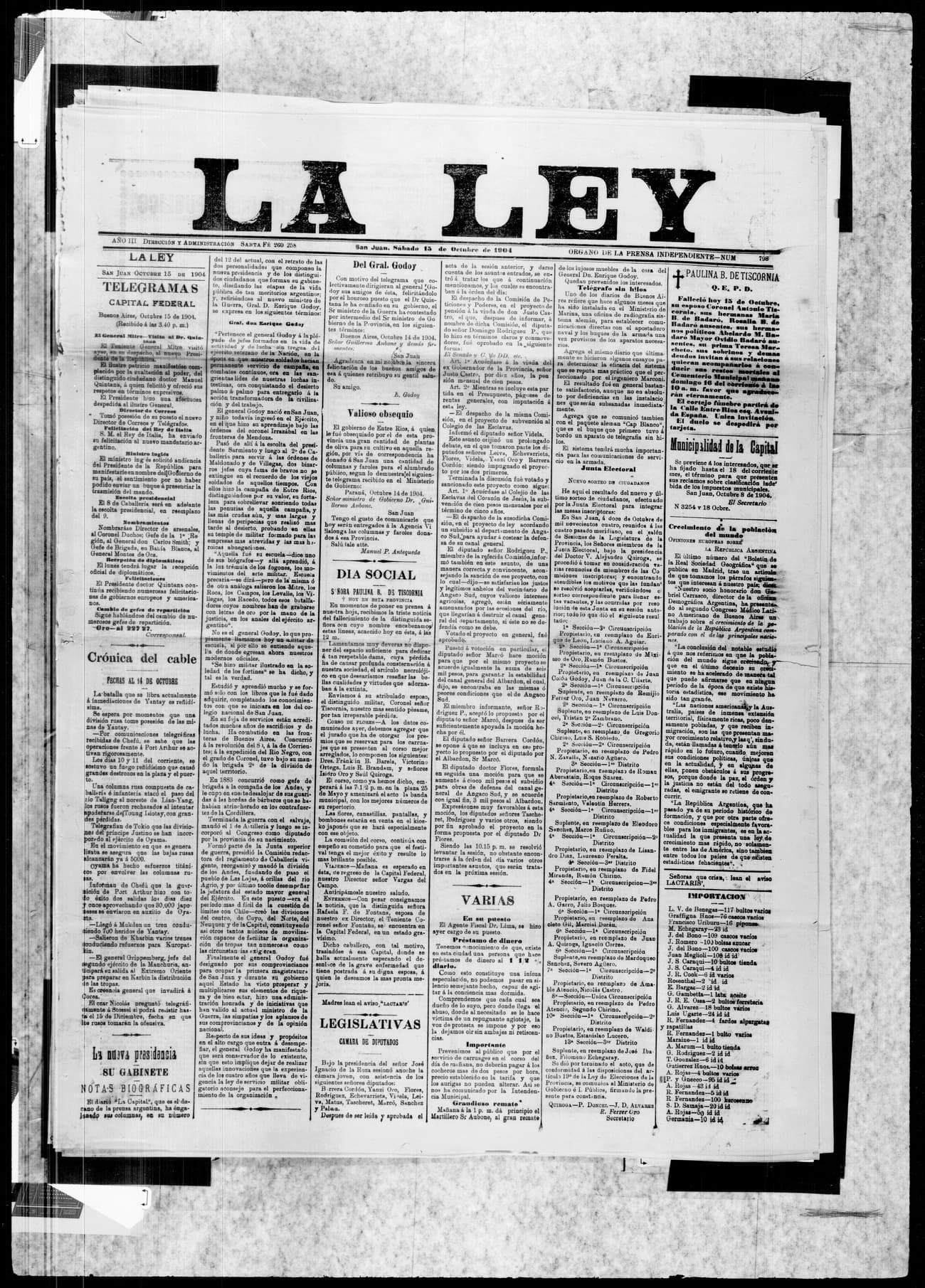 Portada · 15 de Octubre de 1904