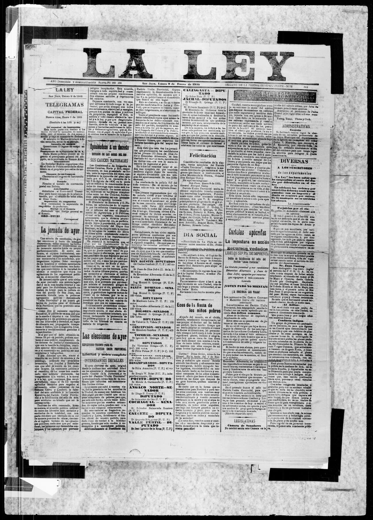 Portada · 9 de Enero de 1905