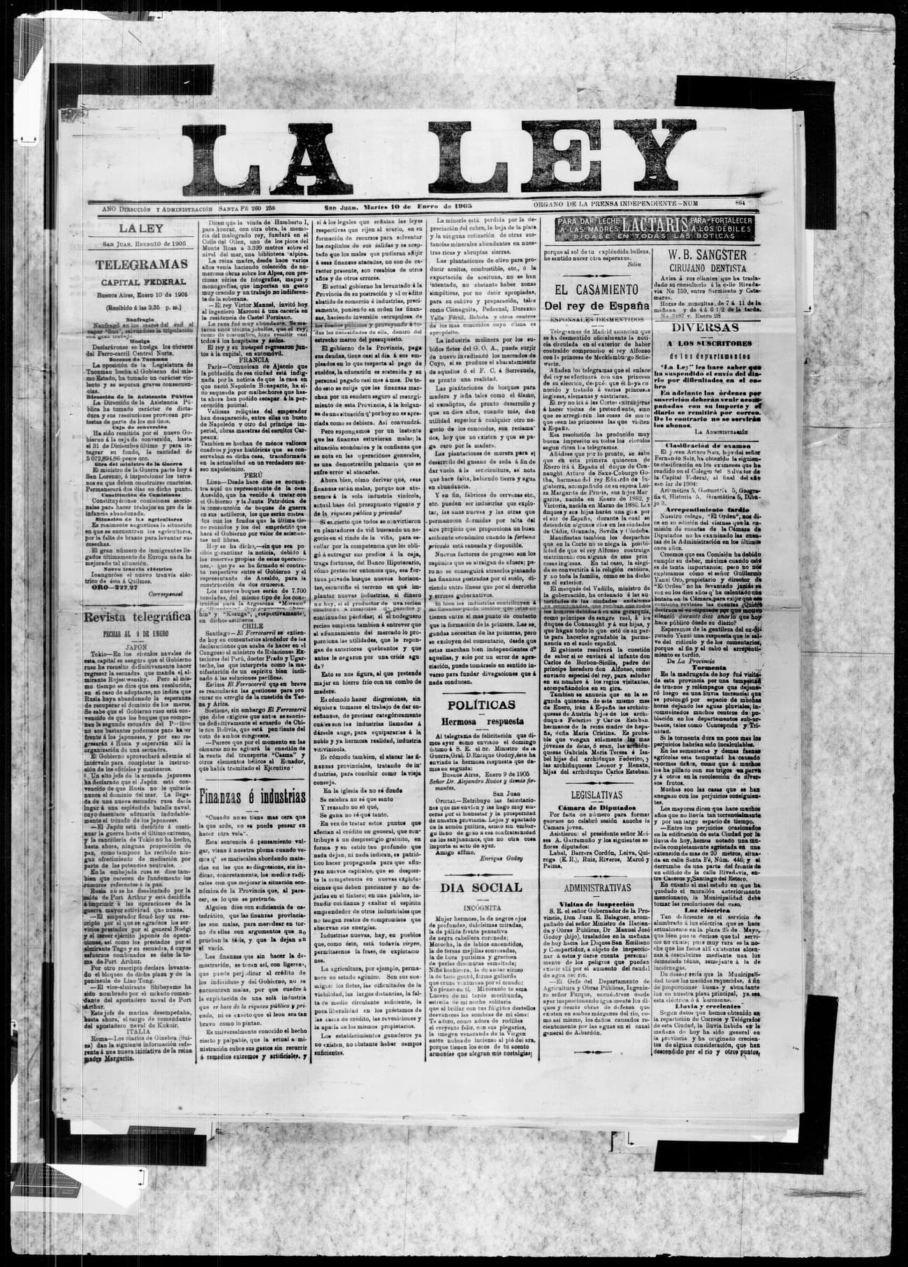 Portada · 10 de Enero de 1905