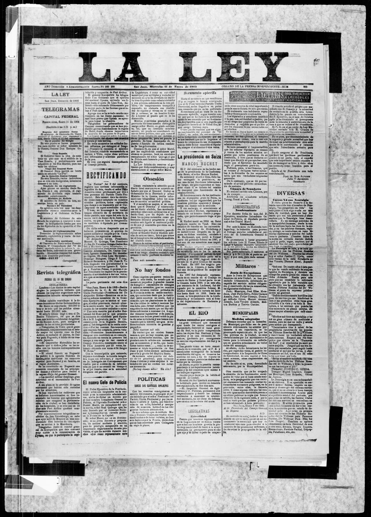 Portada · 11 de Enero de 1905