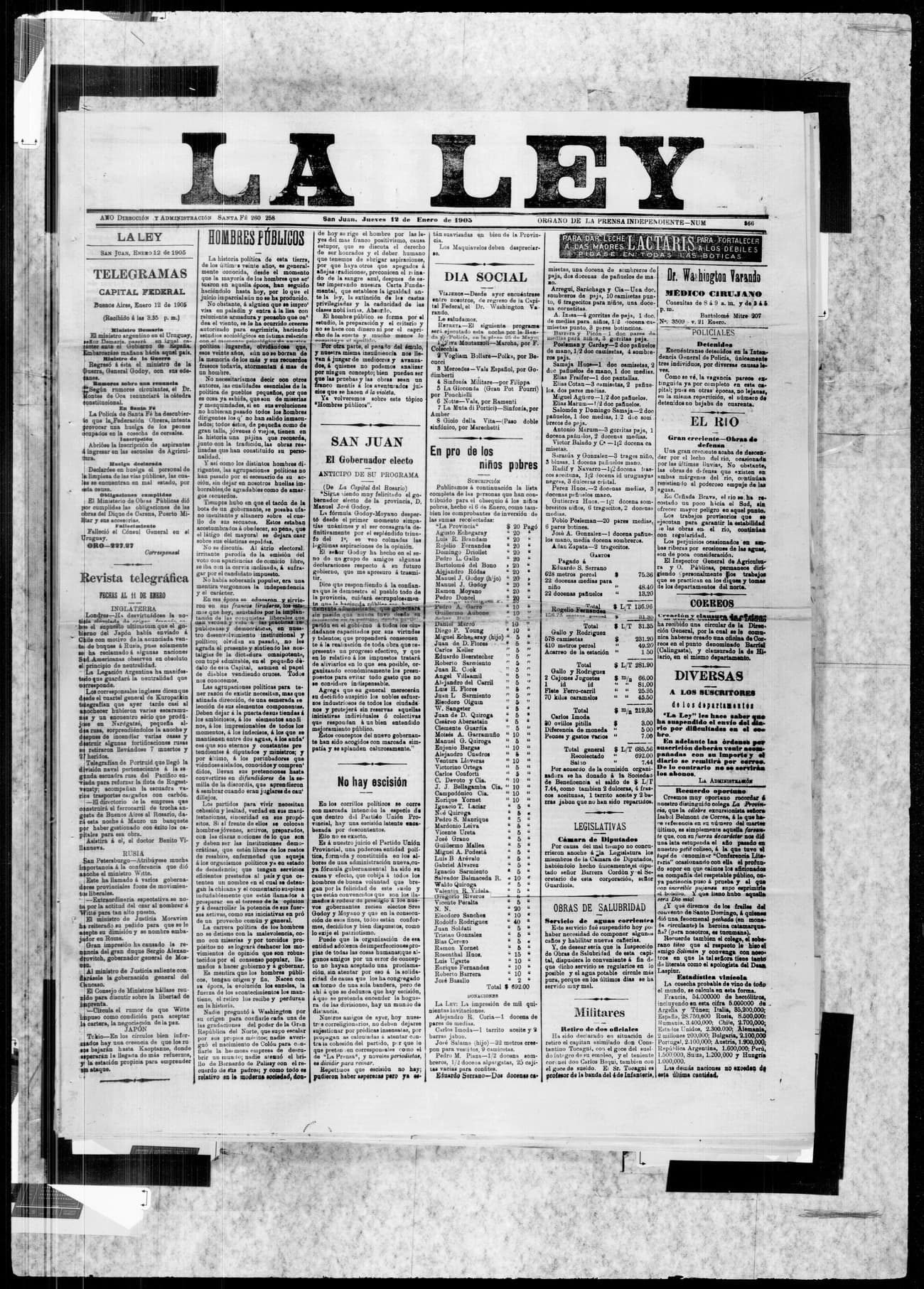 Portada · 12 de Enero de 1905