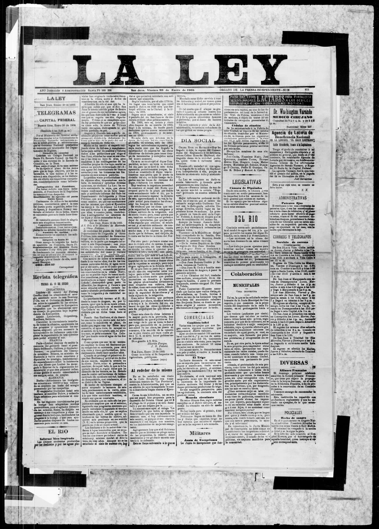 Portada · 20 de Enero de 1905