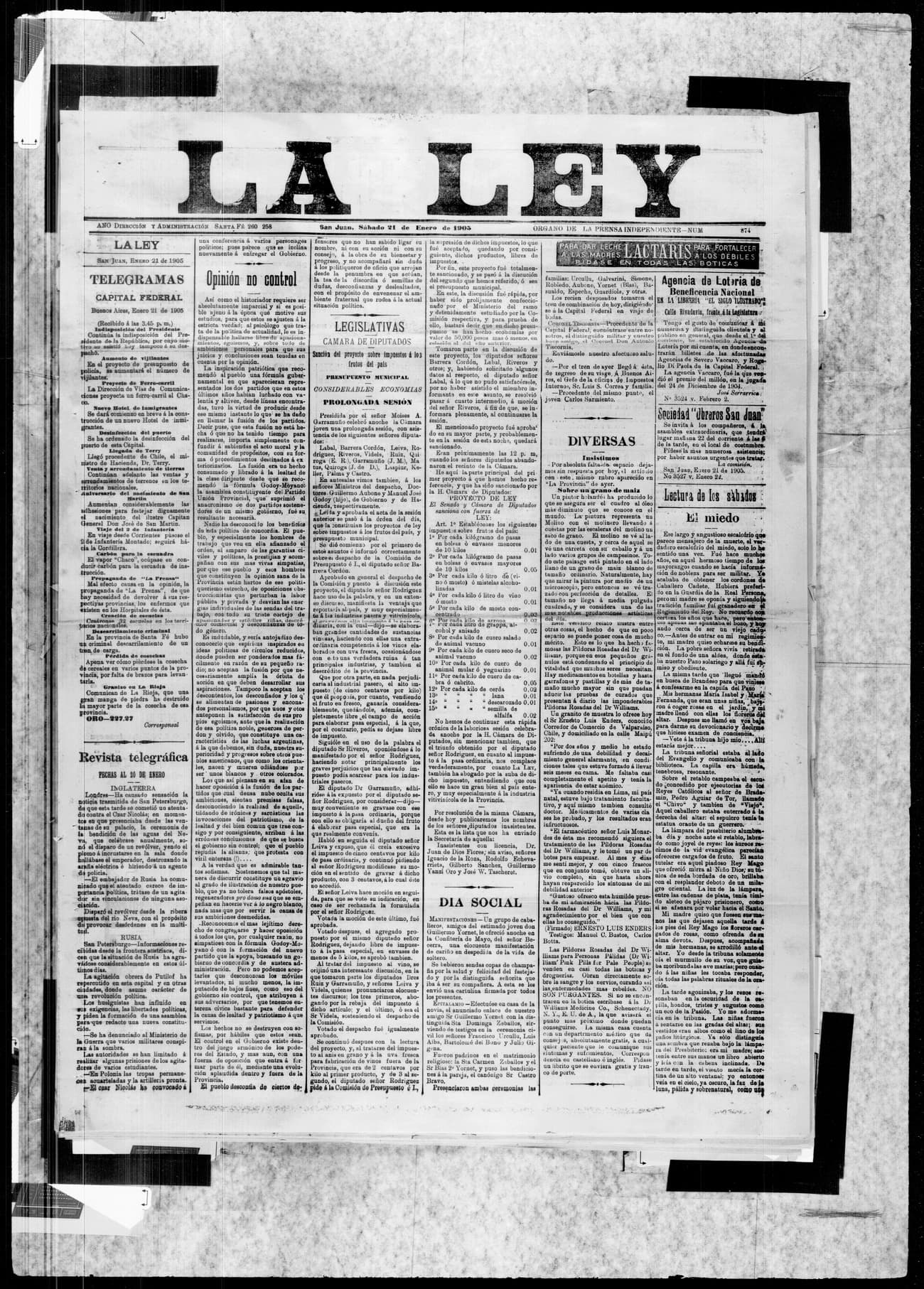 Portada · 21 de Enero de 1905