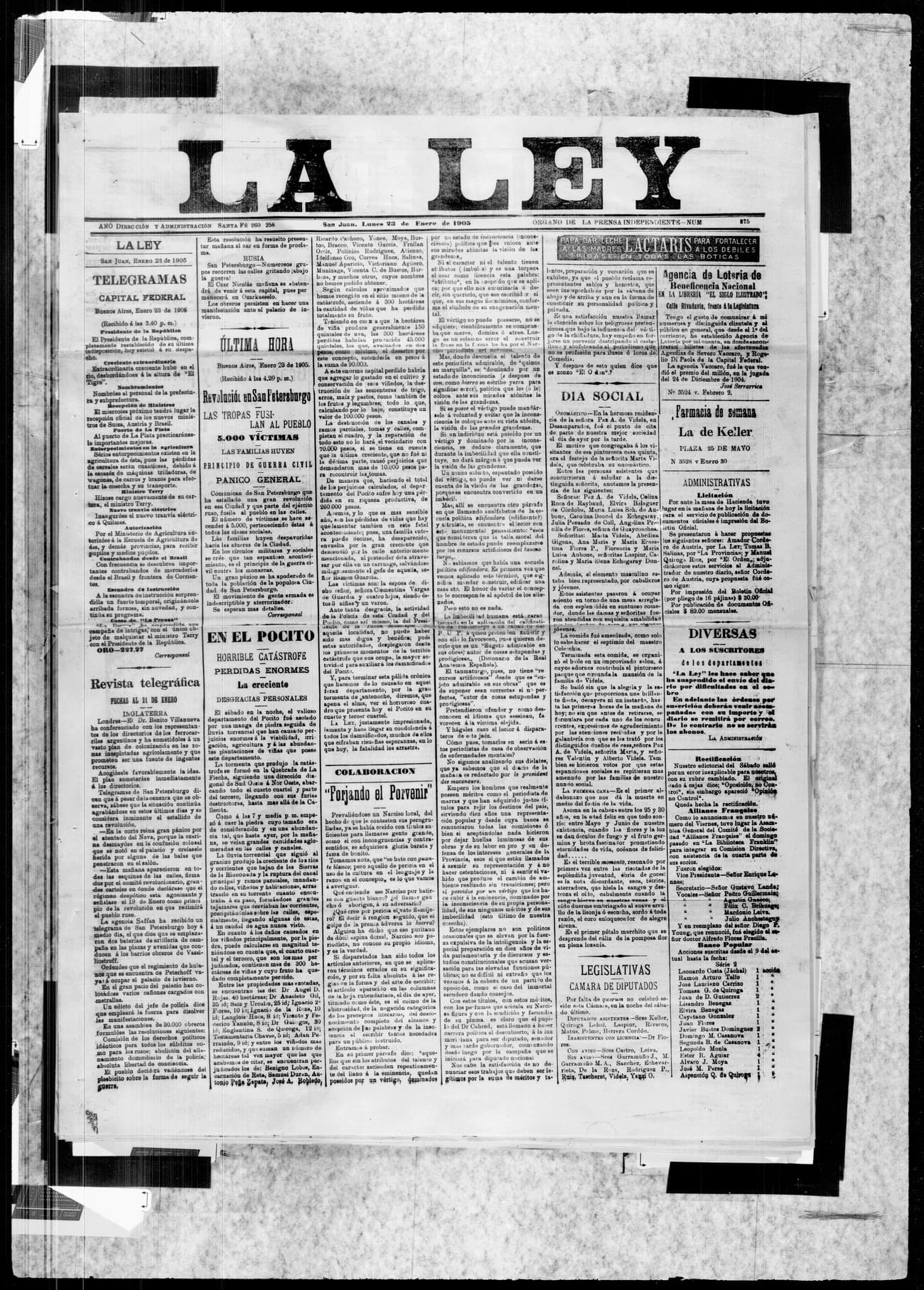 Portada · 23 de Enero de 1905