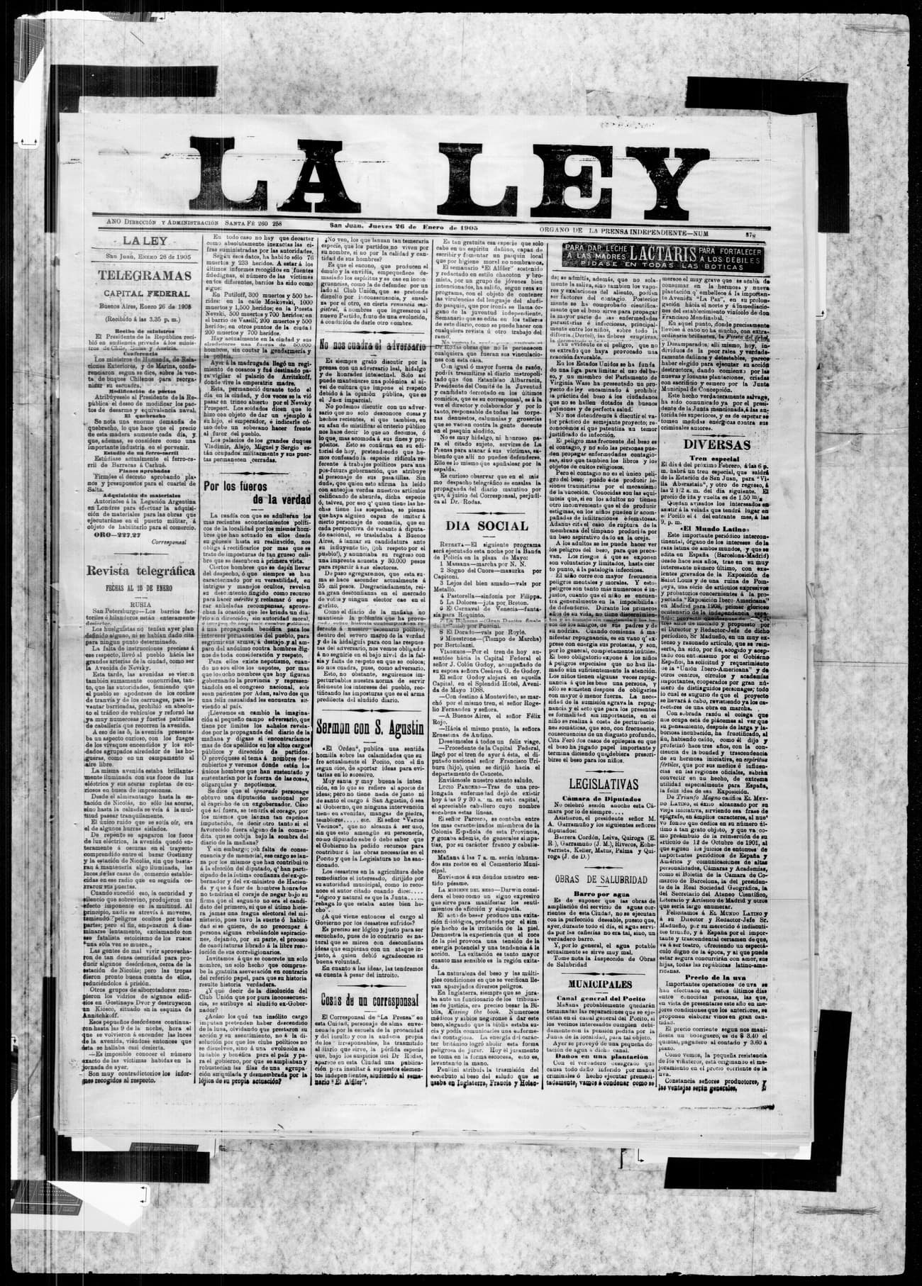 Portada · 26 de Enero de 1905