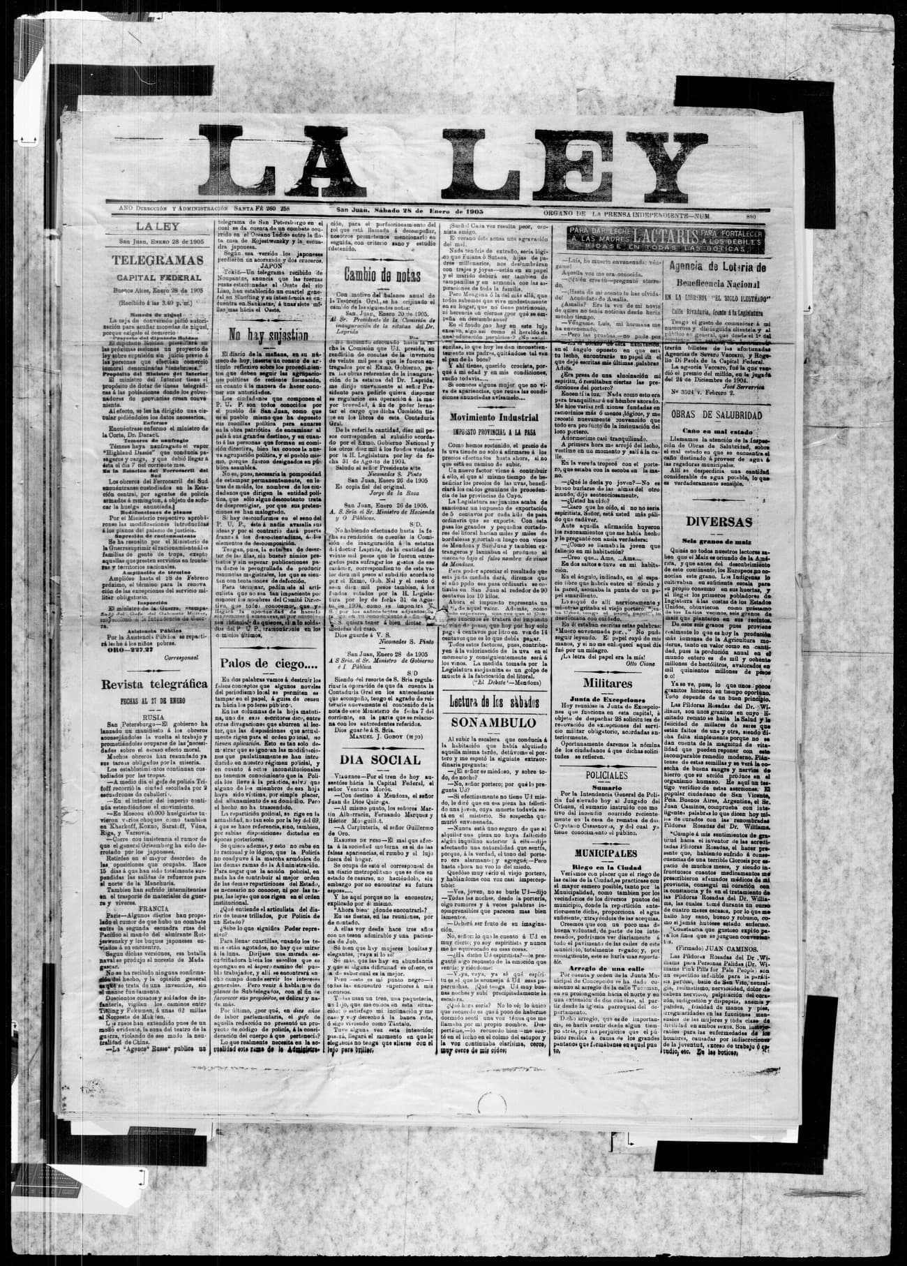 Portada · 28 de Enero de 1905