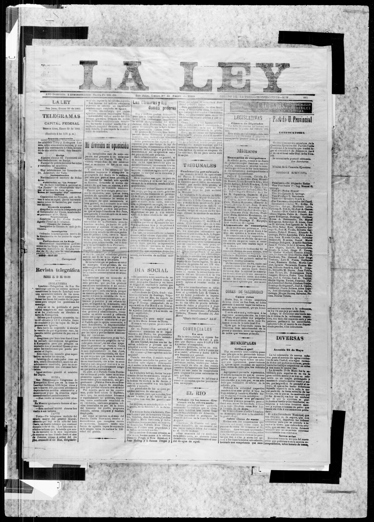 Portada · 30 de Enero de 1905
