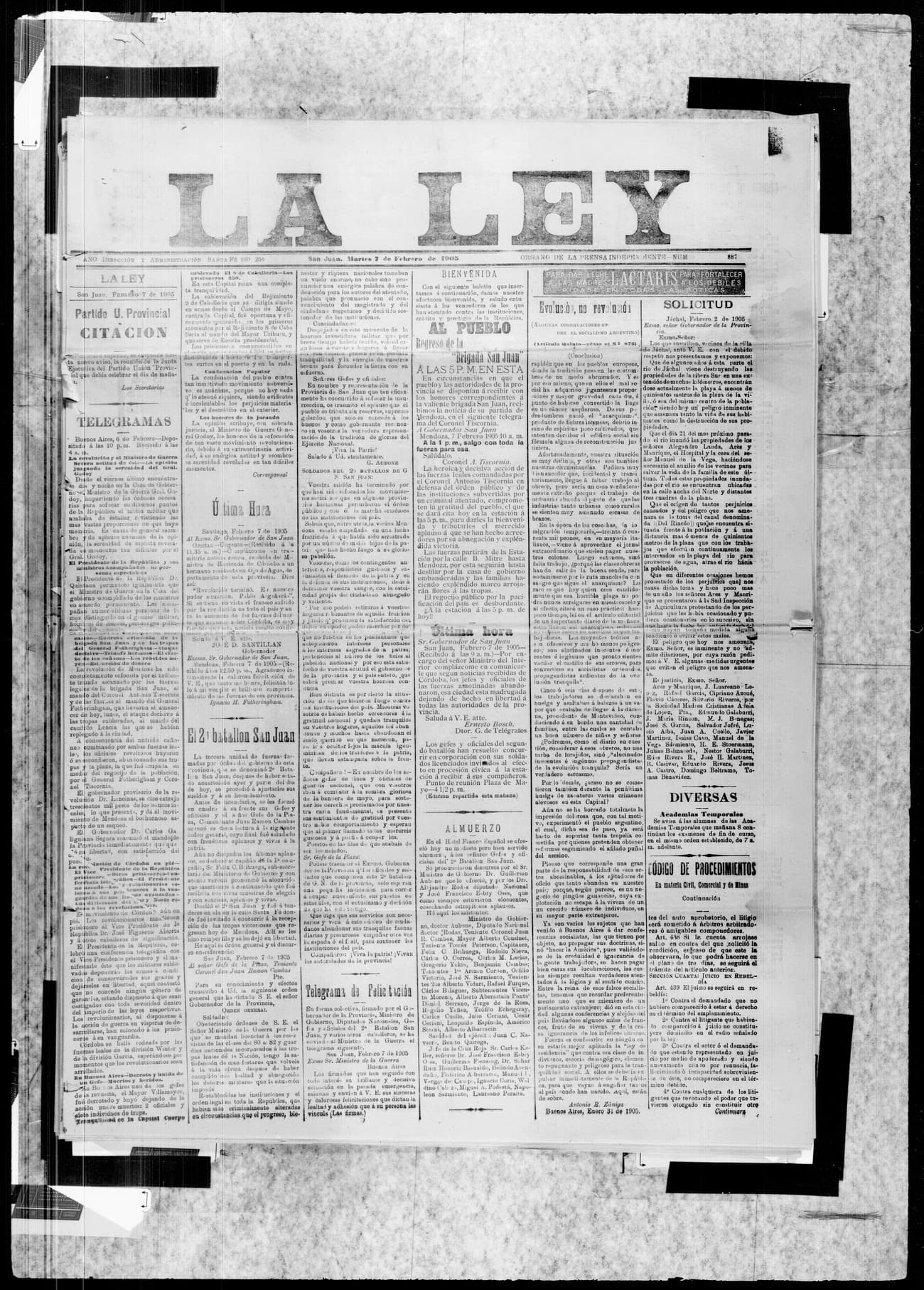 Portada · 7 de Febrero de 1905