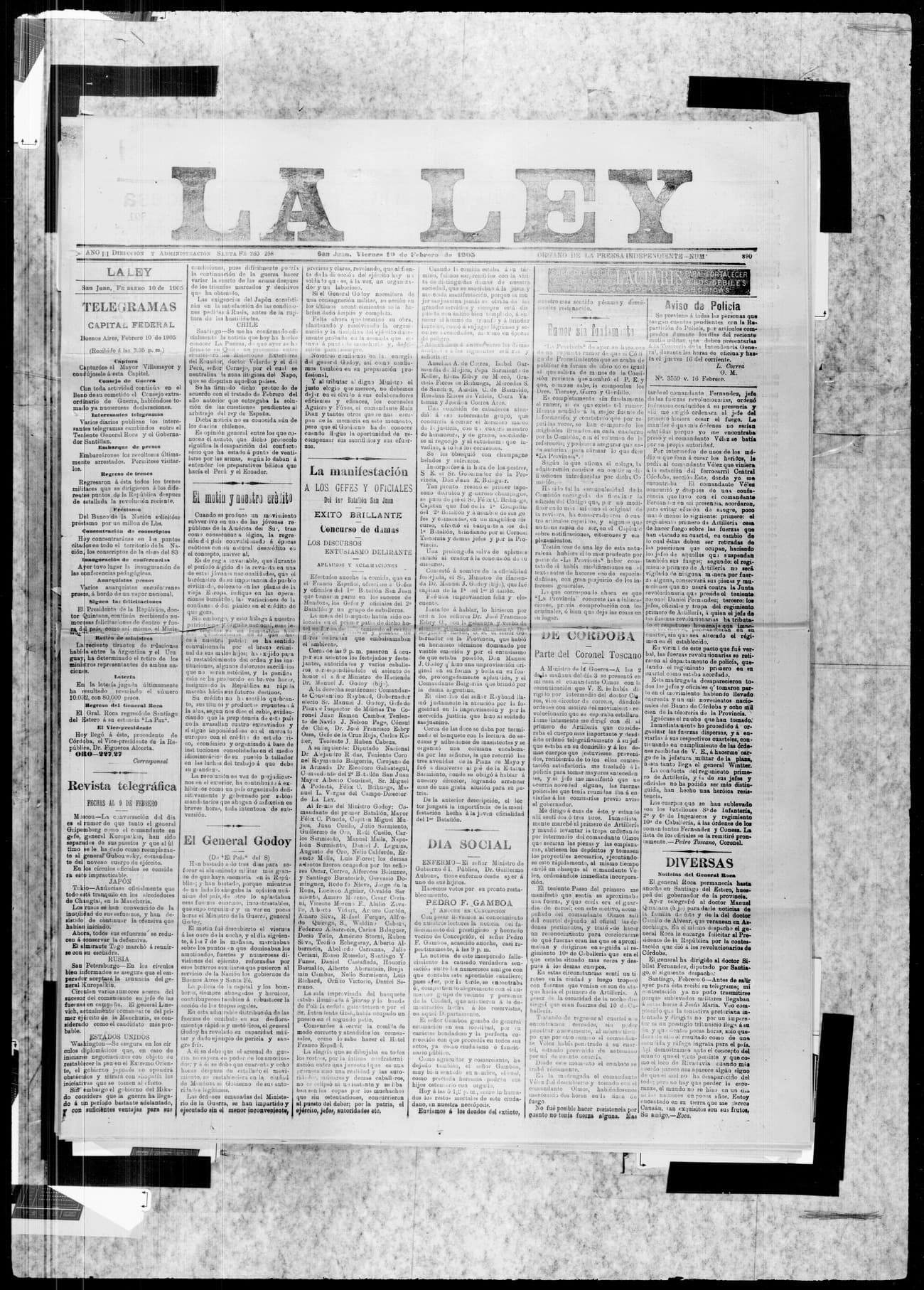Portada · 10 de Febrero de 1903