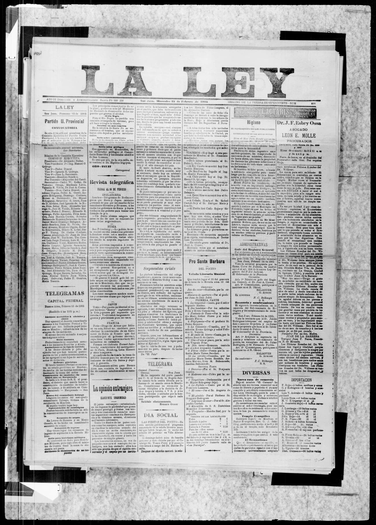 Portada · 13 de Febrero de 1903