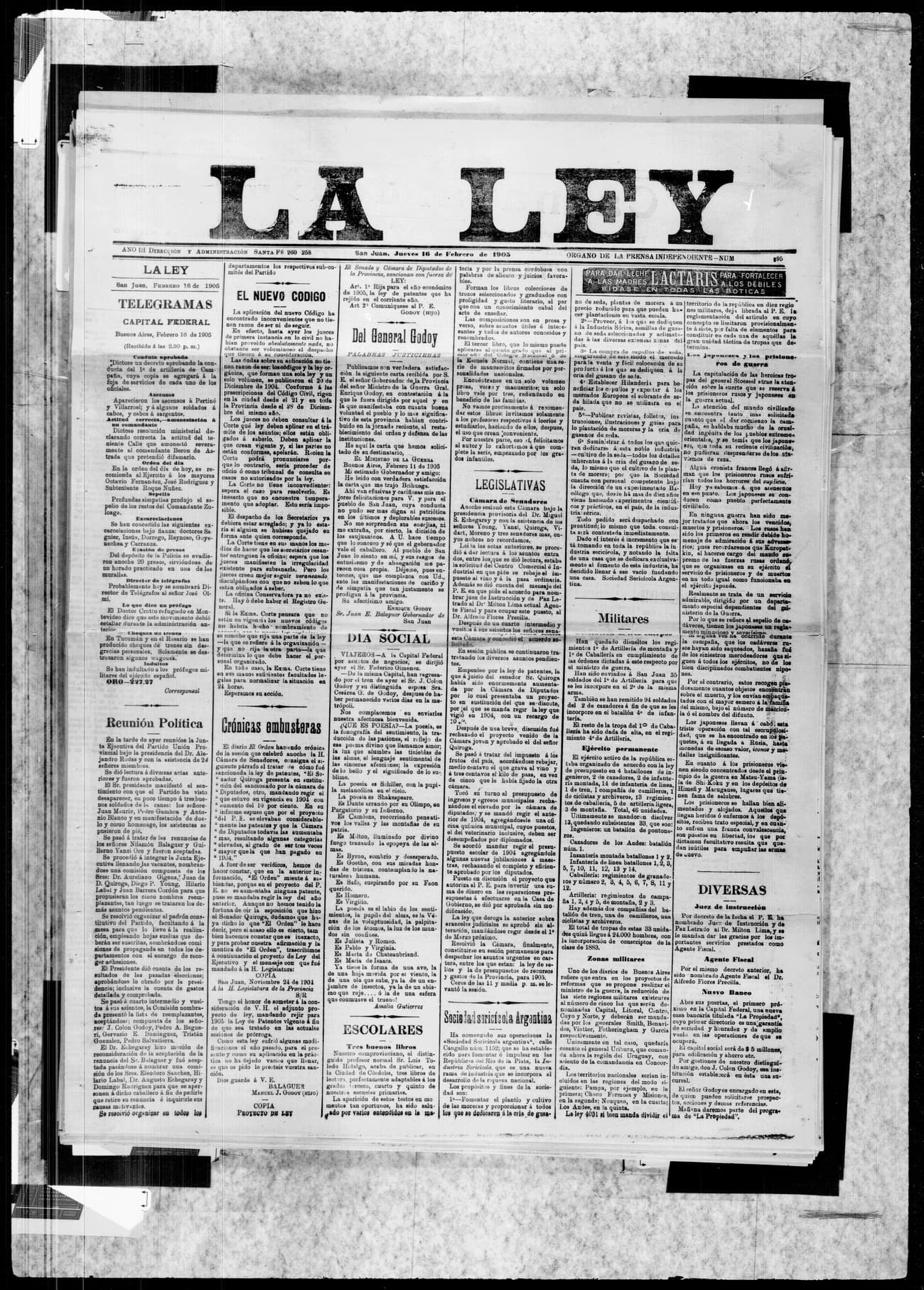 Portada · 16 de Febrero de 1905
