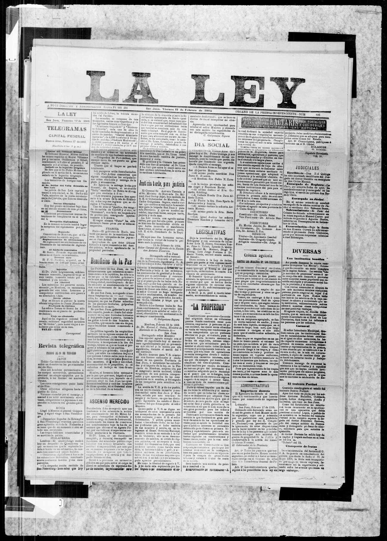 Portada · 17 de Febrero de 1905