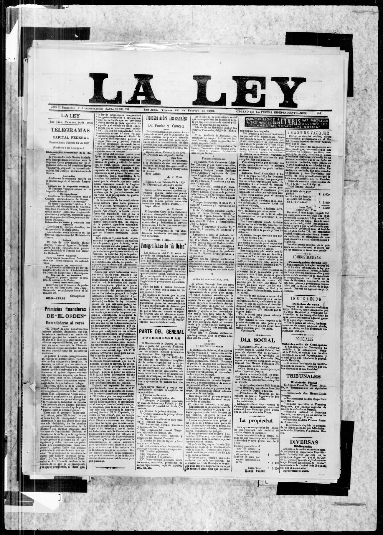 Portada · 24 de Febrero de 1905