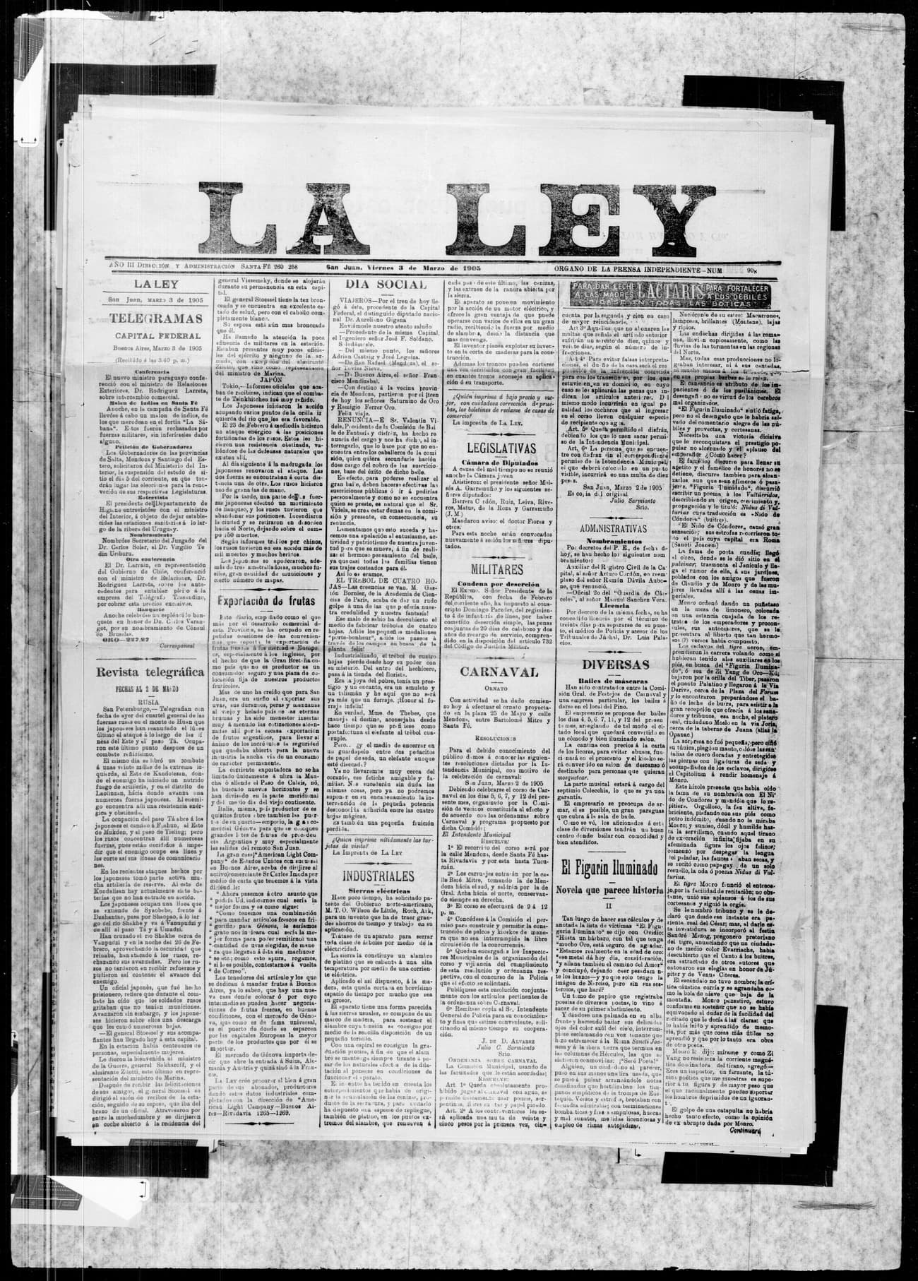 Portada · 3 de Marzo de 1905