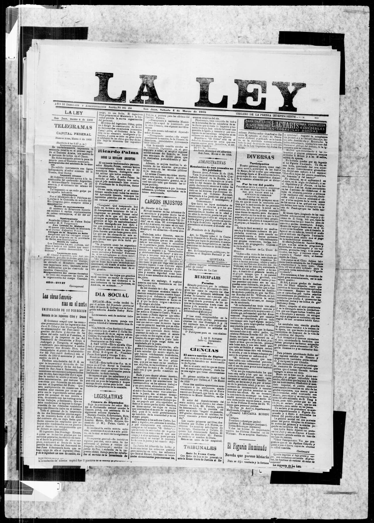 Portada · 4 de Marzo de 1905