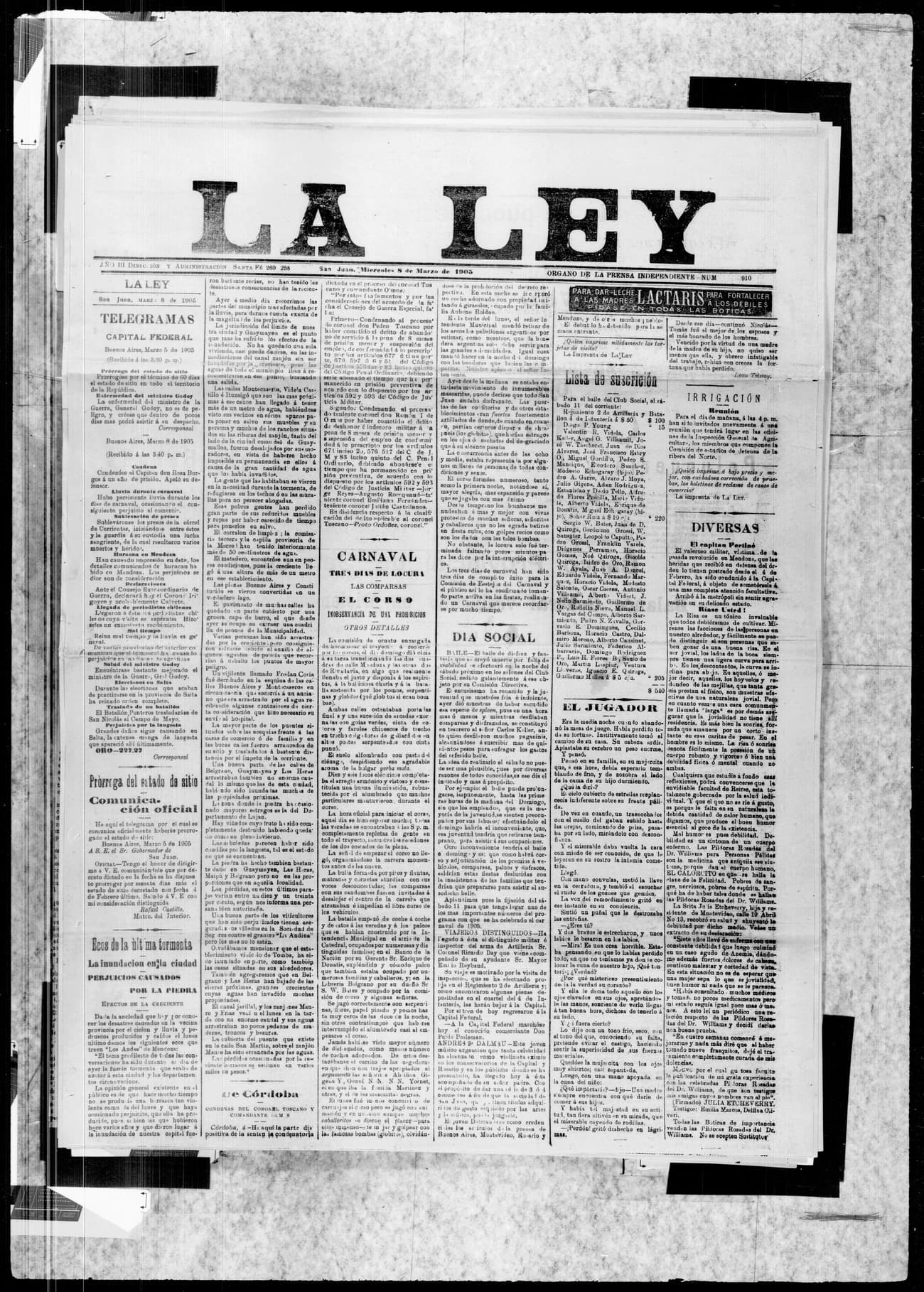 Portada · 8 de Marzo de 1903