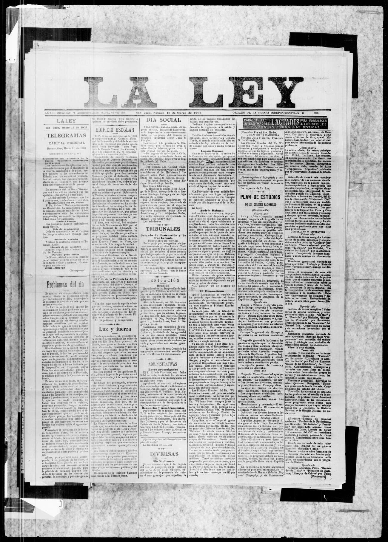 Portada · 11 de Marzo de 1905