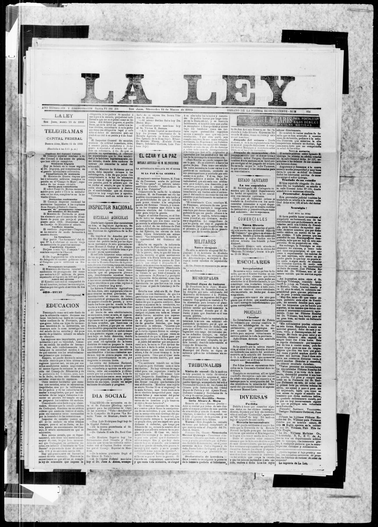 Portada · 15 de Marzo de 1903