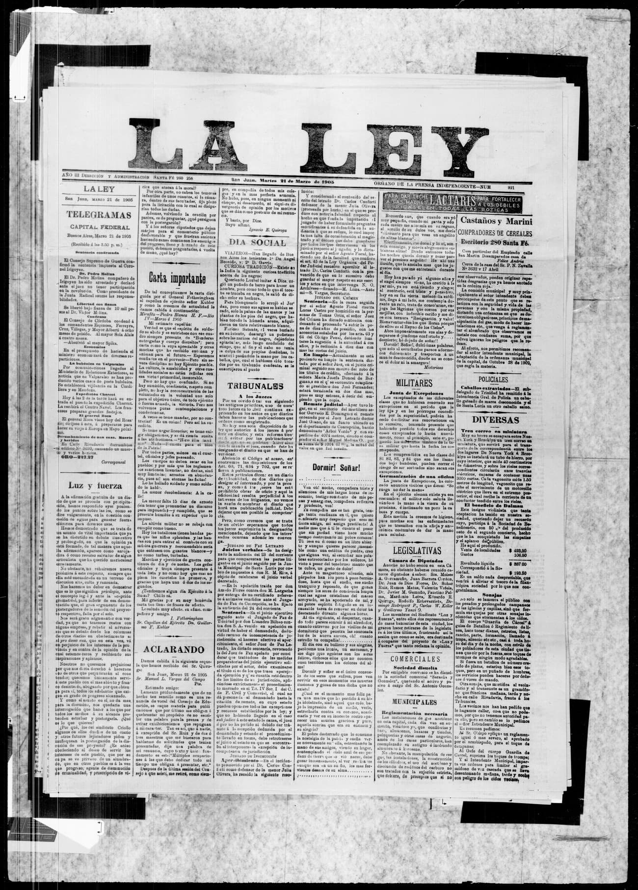 Portada · 21 de Marzo de 1905