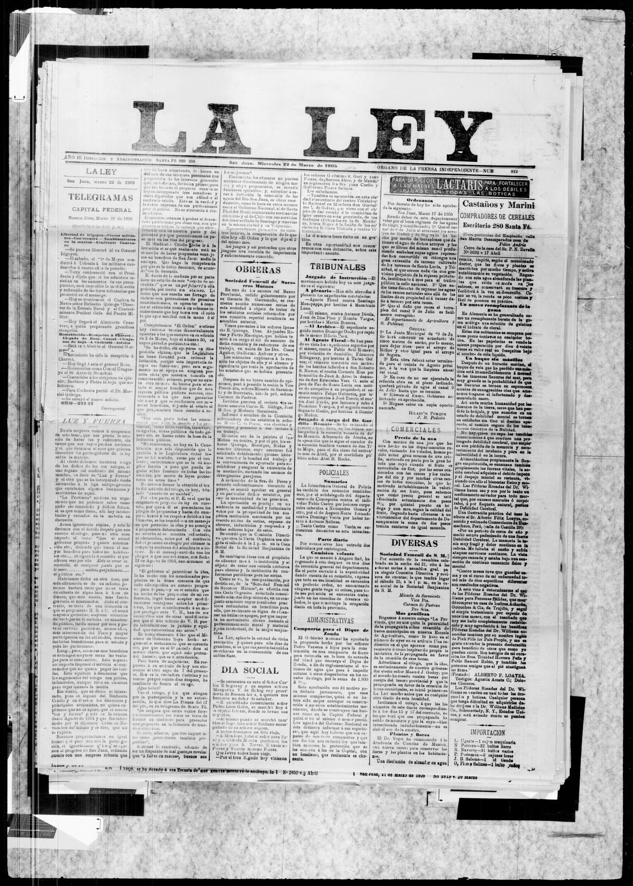 Portada · 22 de Marzo de 1903