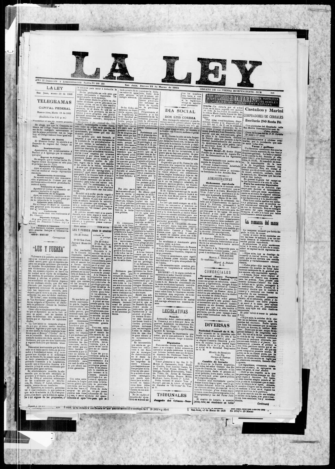 Portada · 23 de Marzo de 1905