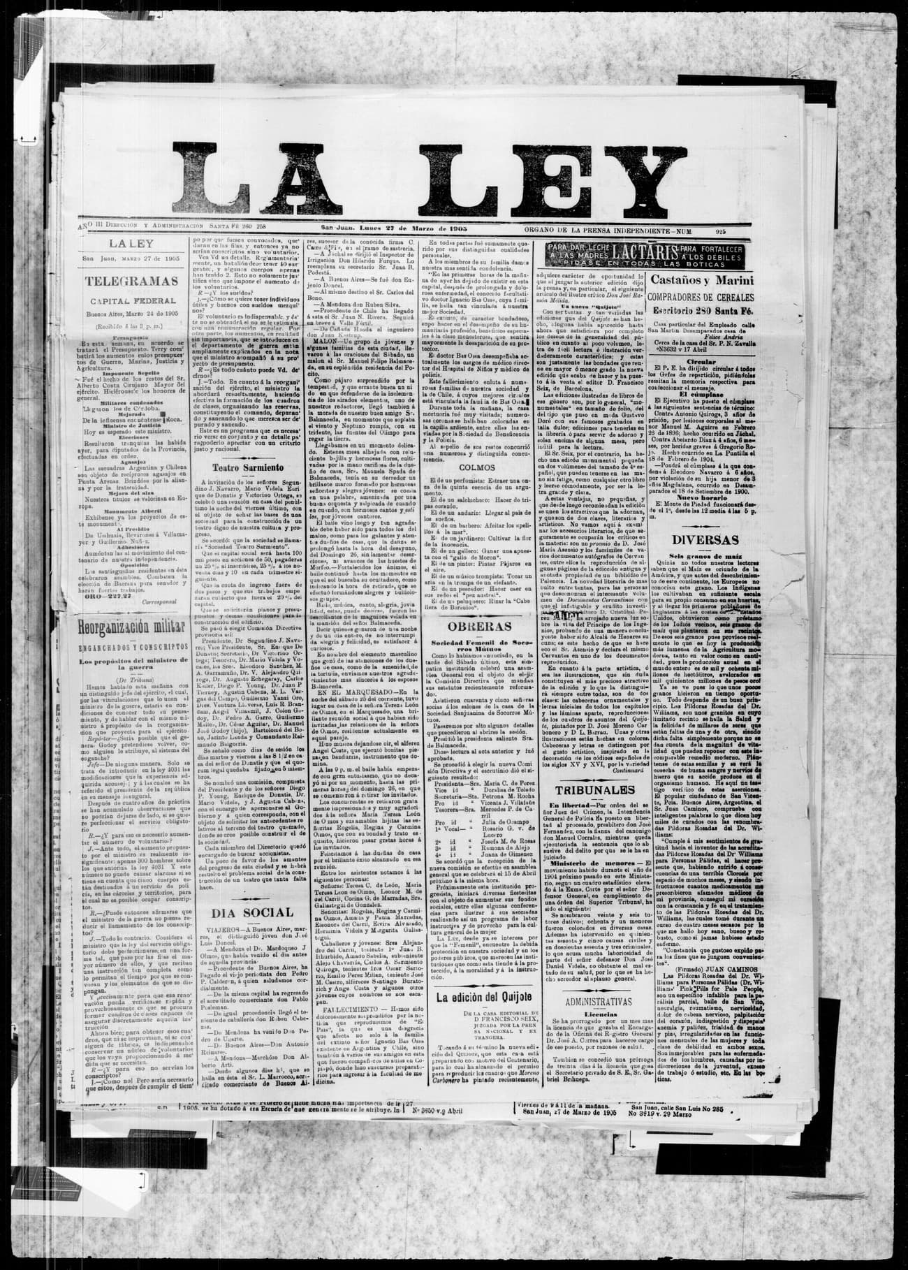 Portada · 27 de Marzo de 1905