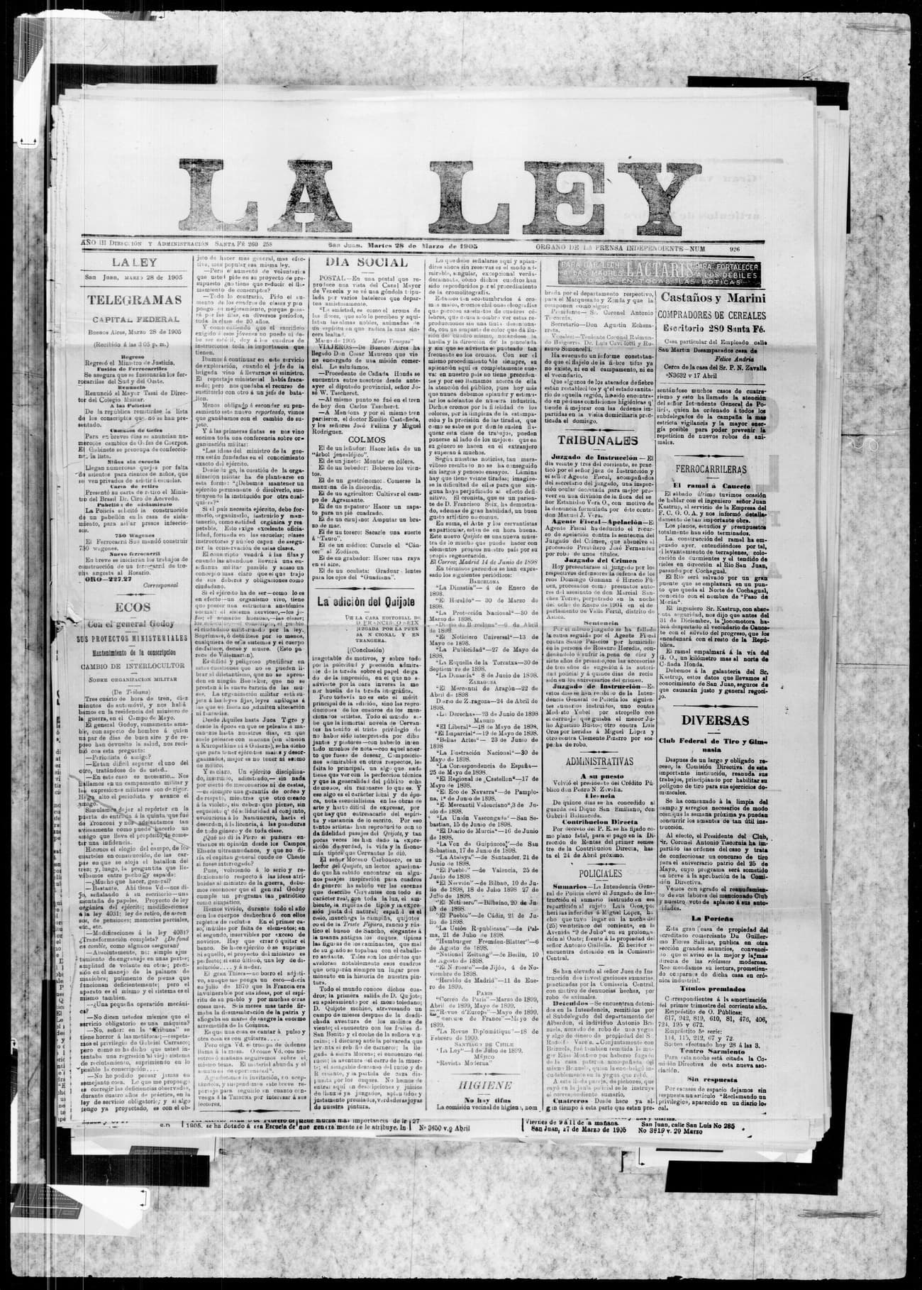 Portada · 28 de Marzo de 1905
