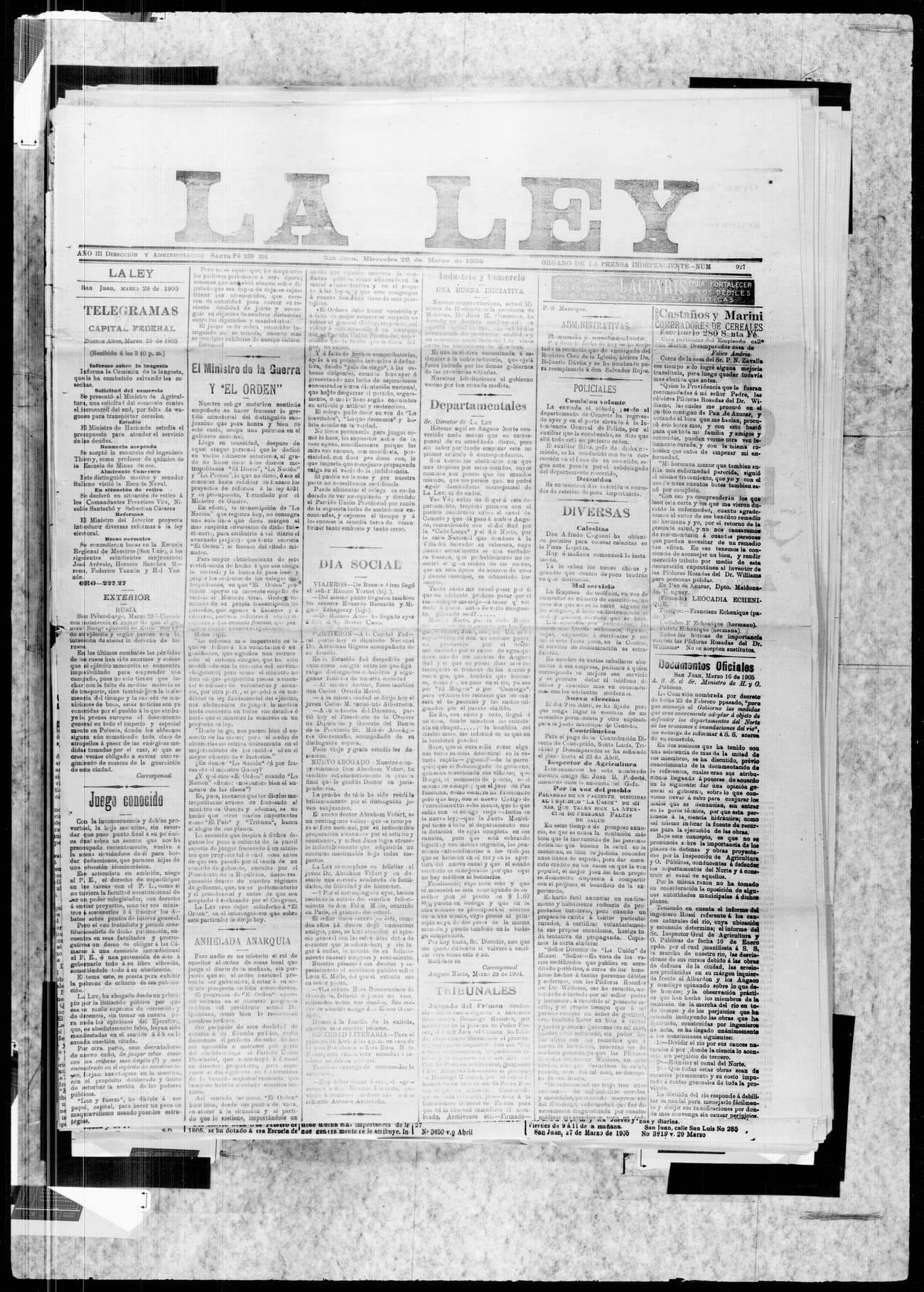 Portada · 20 de Marzo de 1905