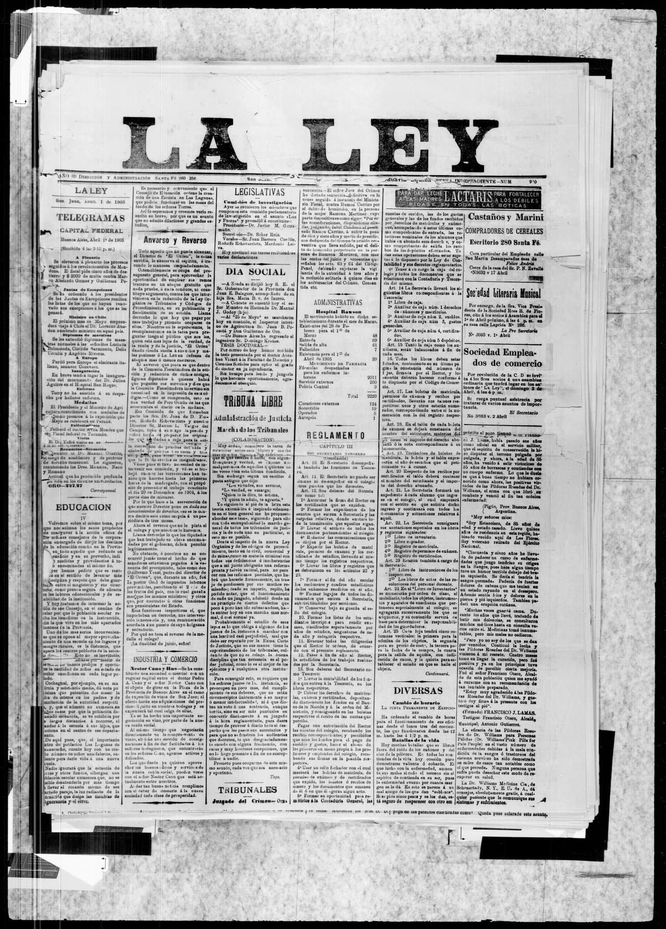 Portada · 1 de Abril de 1905