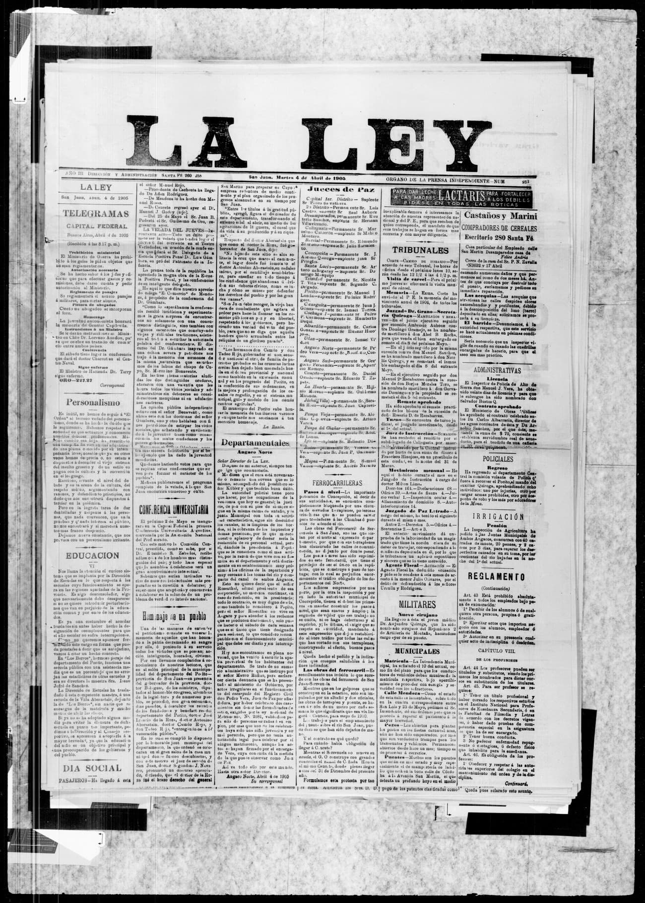 Portada · 4 de Abril de 1905