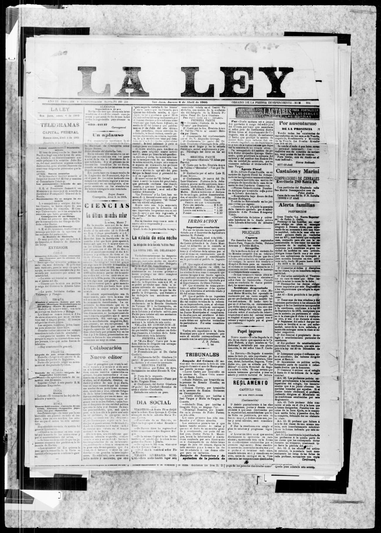 Portada · 6 de Abril de 1905