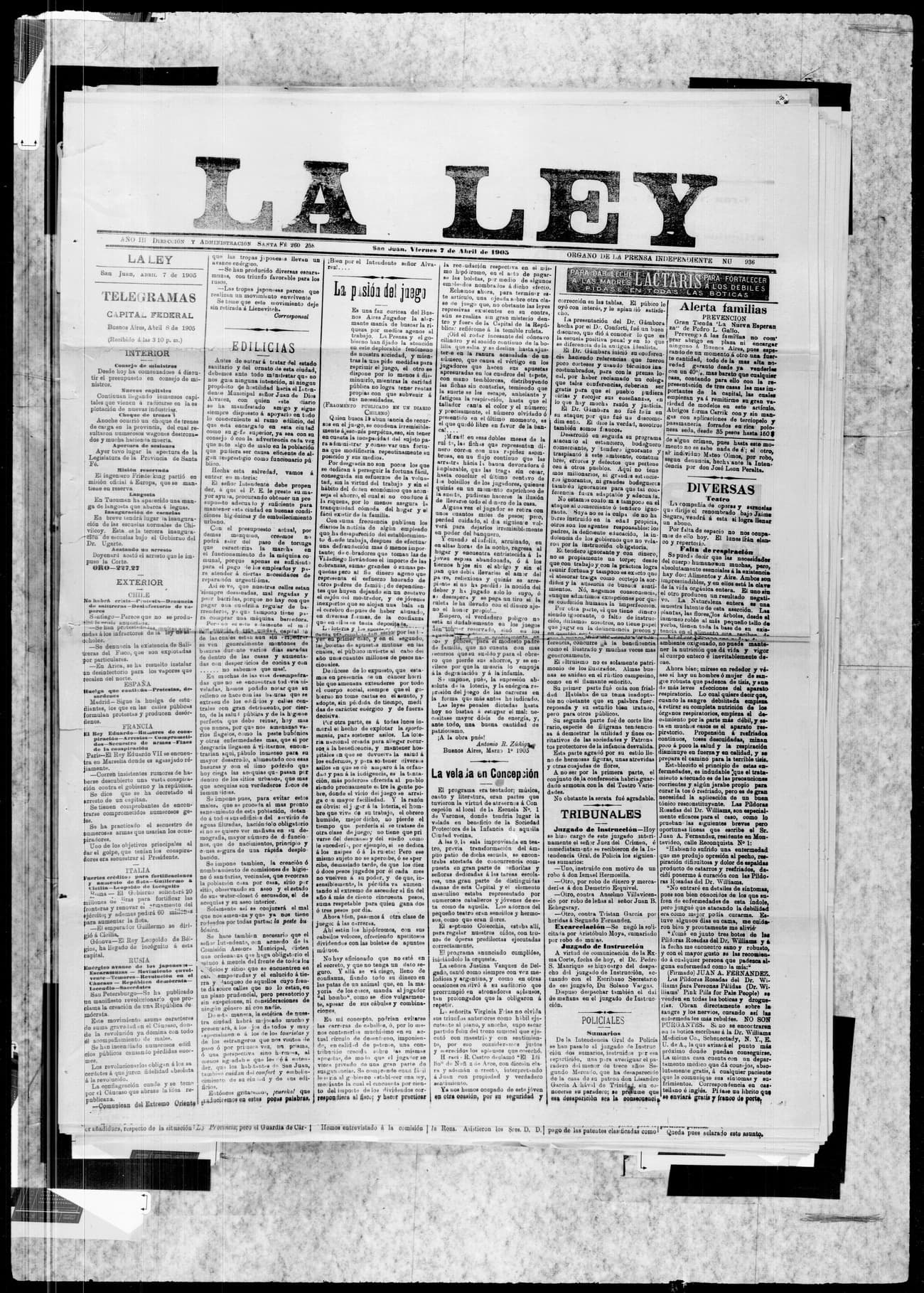 Portada · 7 de Abril de 1905