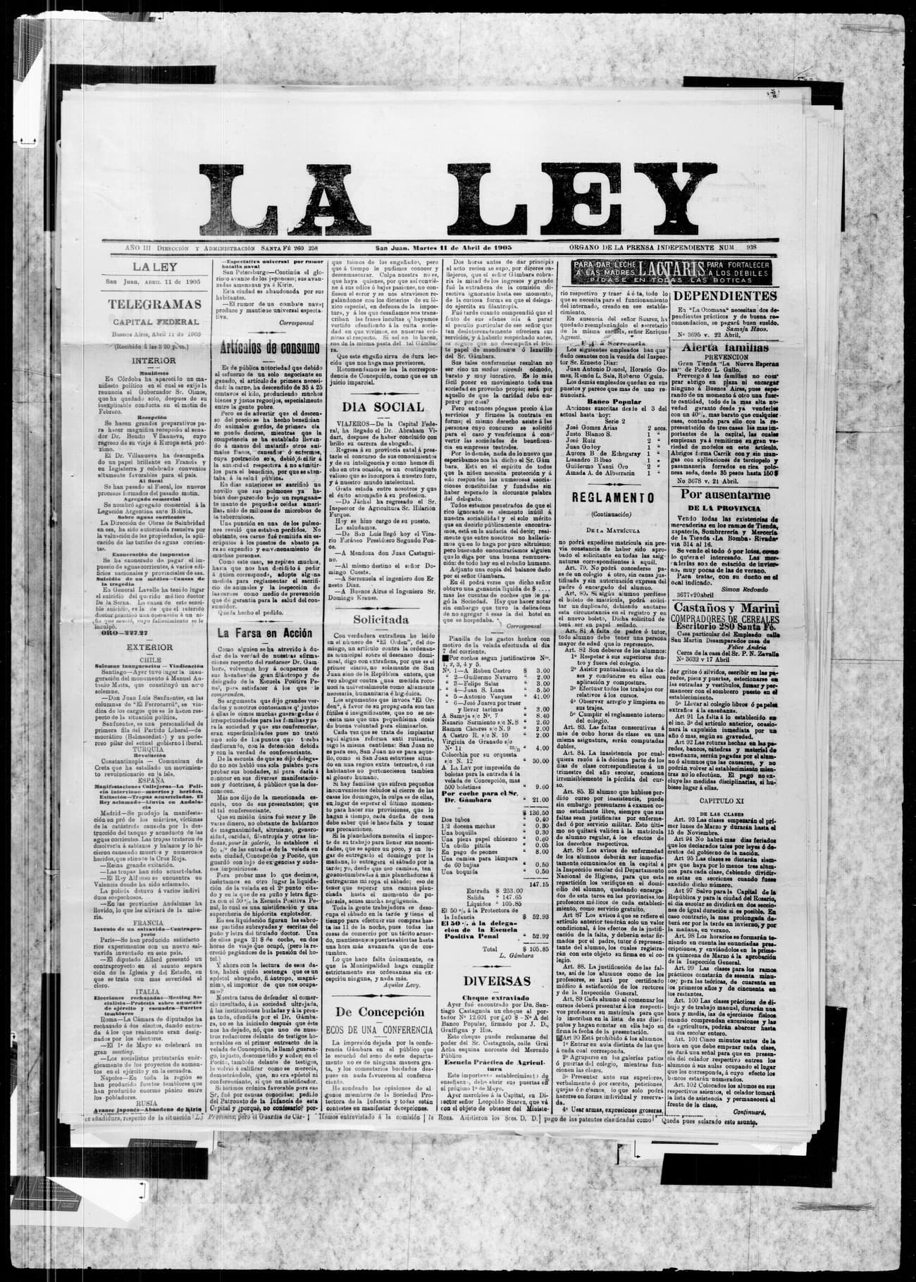Portada · 11 de Abril de 1905