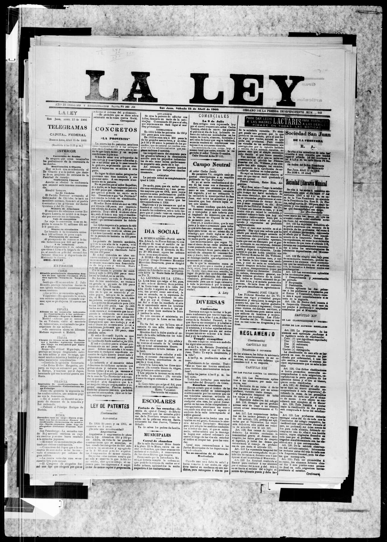 Portada · 15 de Abril de 1905