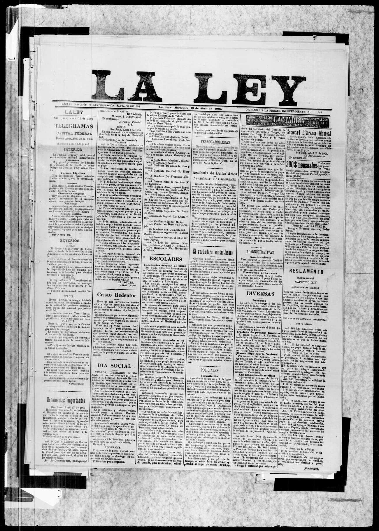 Portada · 19 de Abril de 1903