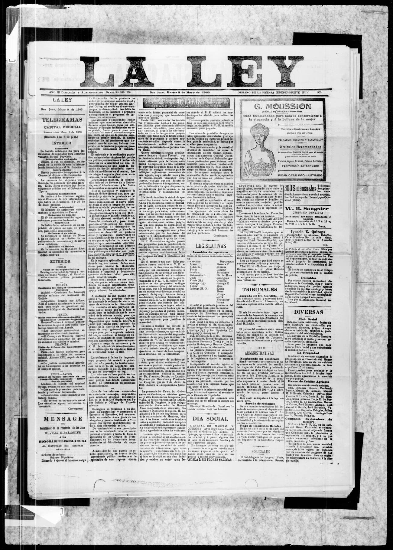 Portada · 9 de Mayo de 1905