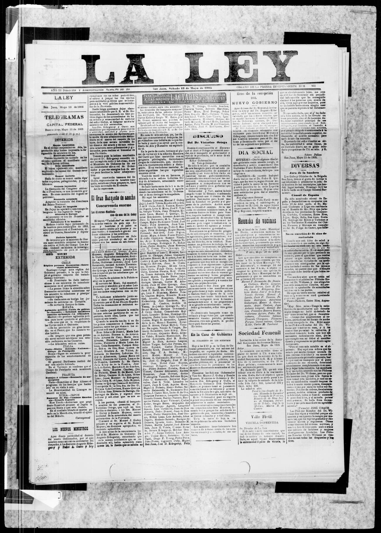 Portada · 13 de Mayo de 1905