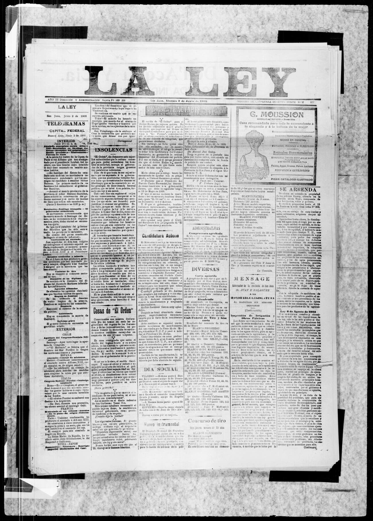 Portada · 2 de Junio de 1905