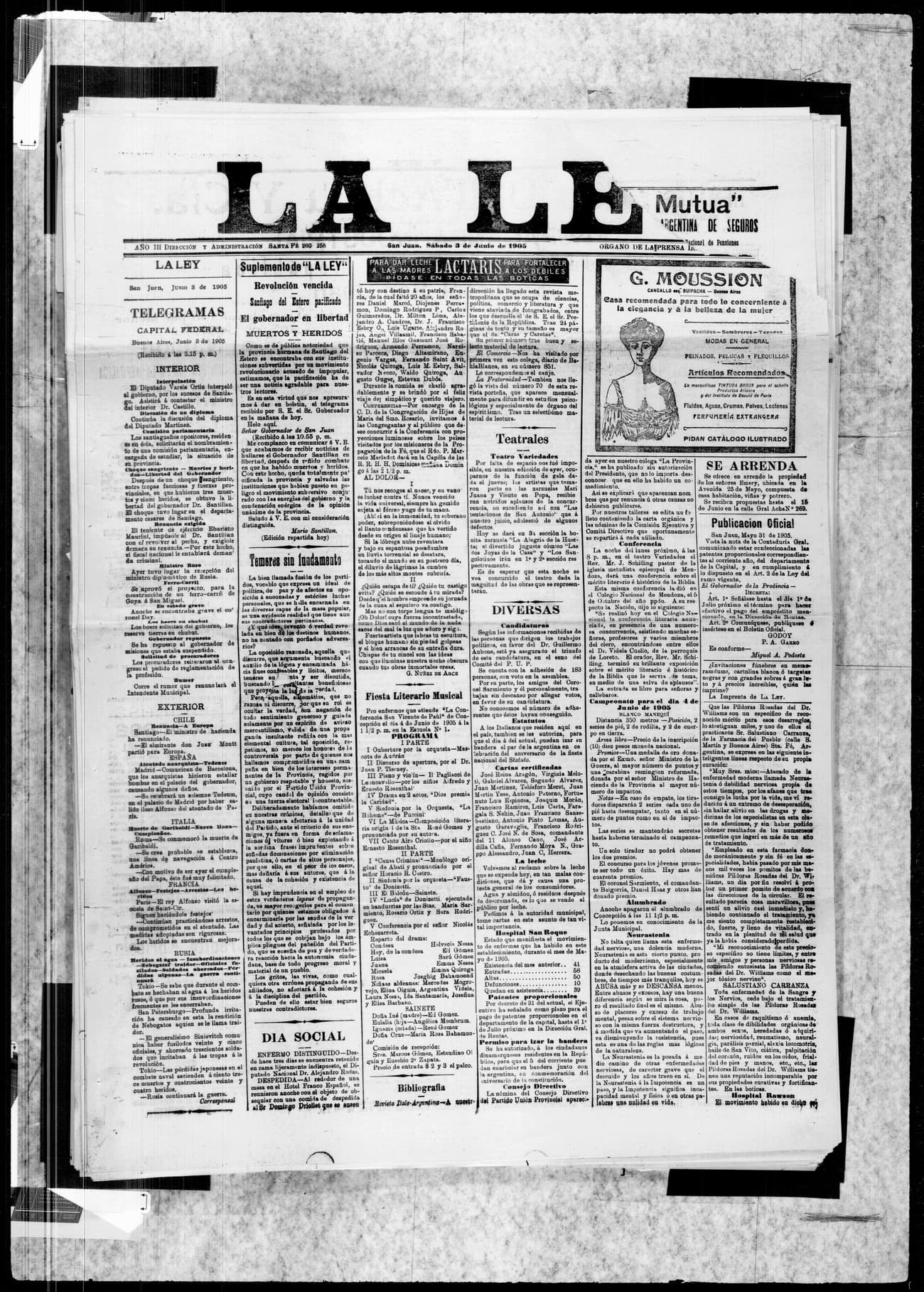 Portada · 3 de Junio de 1905