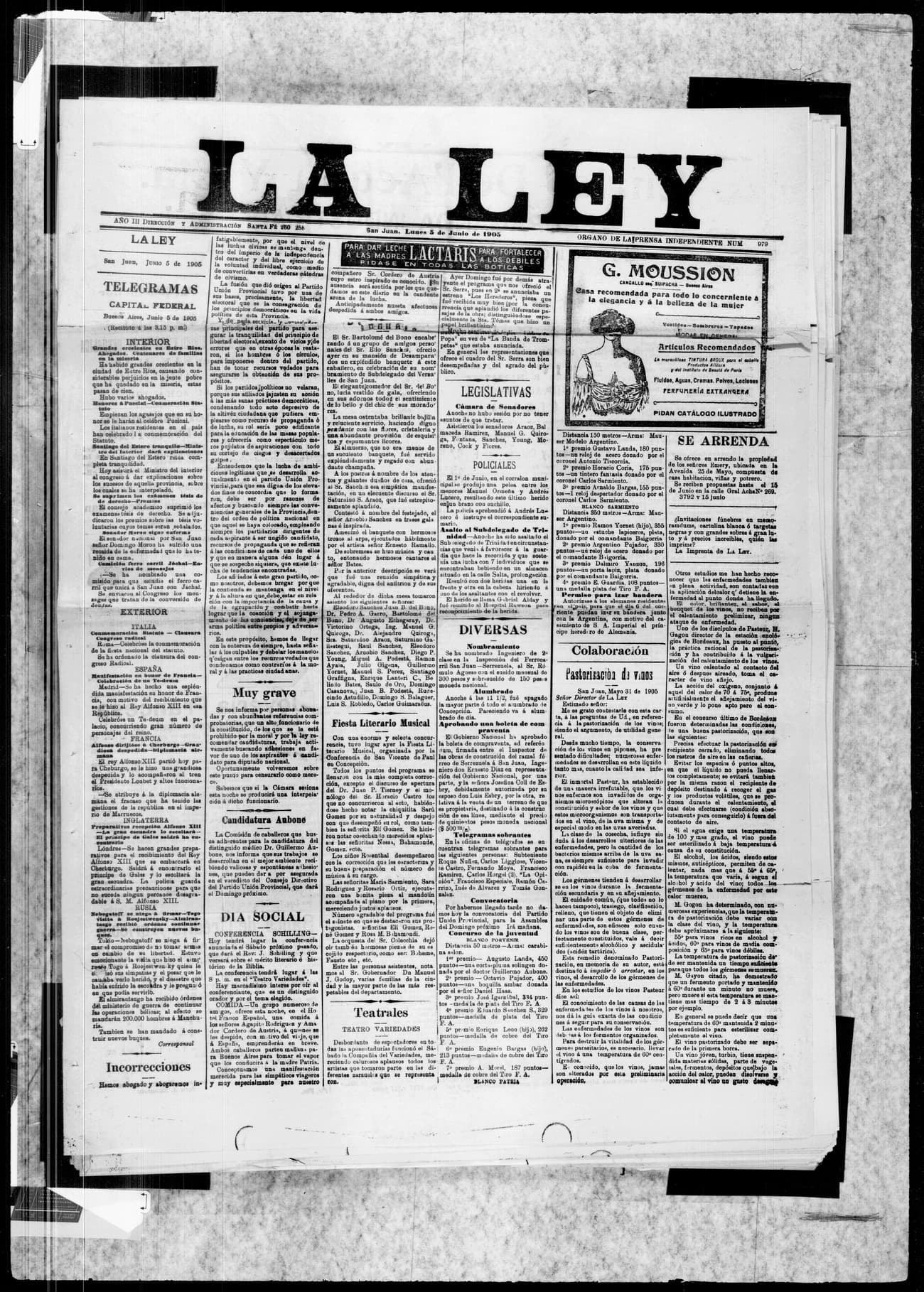 Portada · 5 de Junio de 1905
