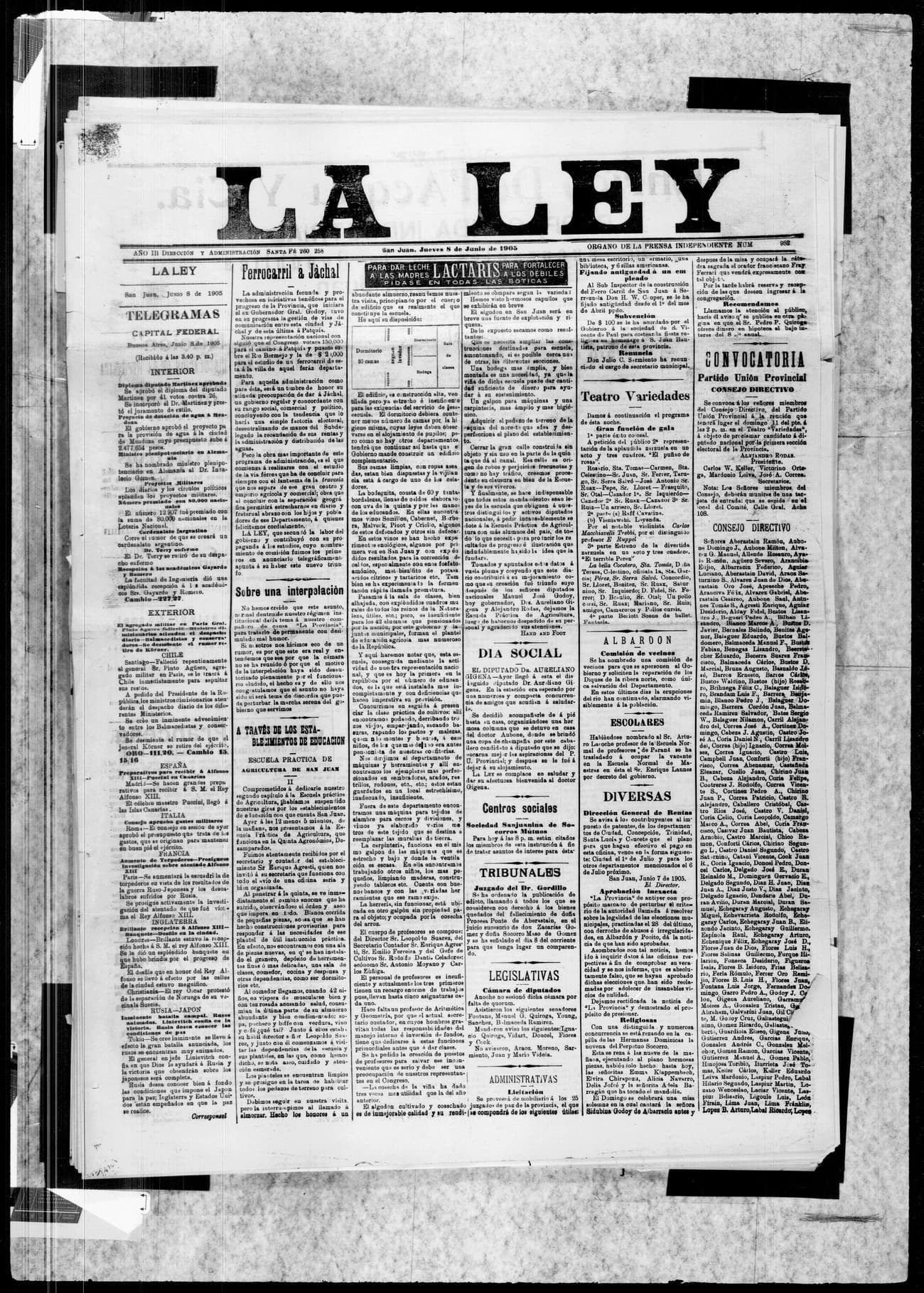 Portada · 8 de Junio de 1905