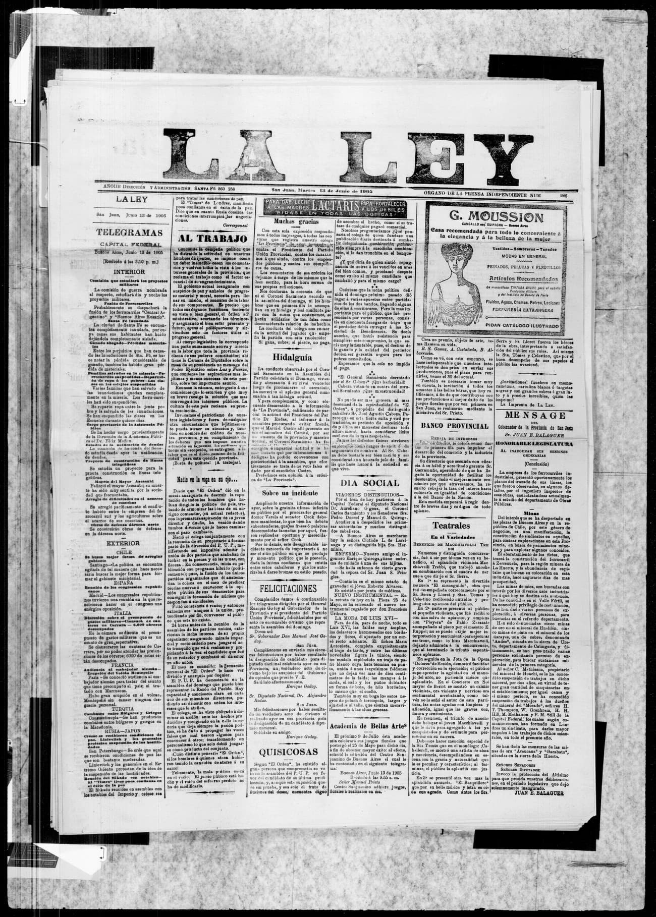 Portada · 13 de Junio de 1905