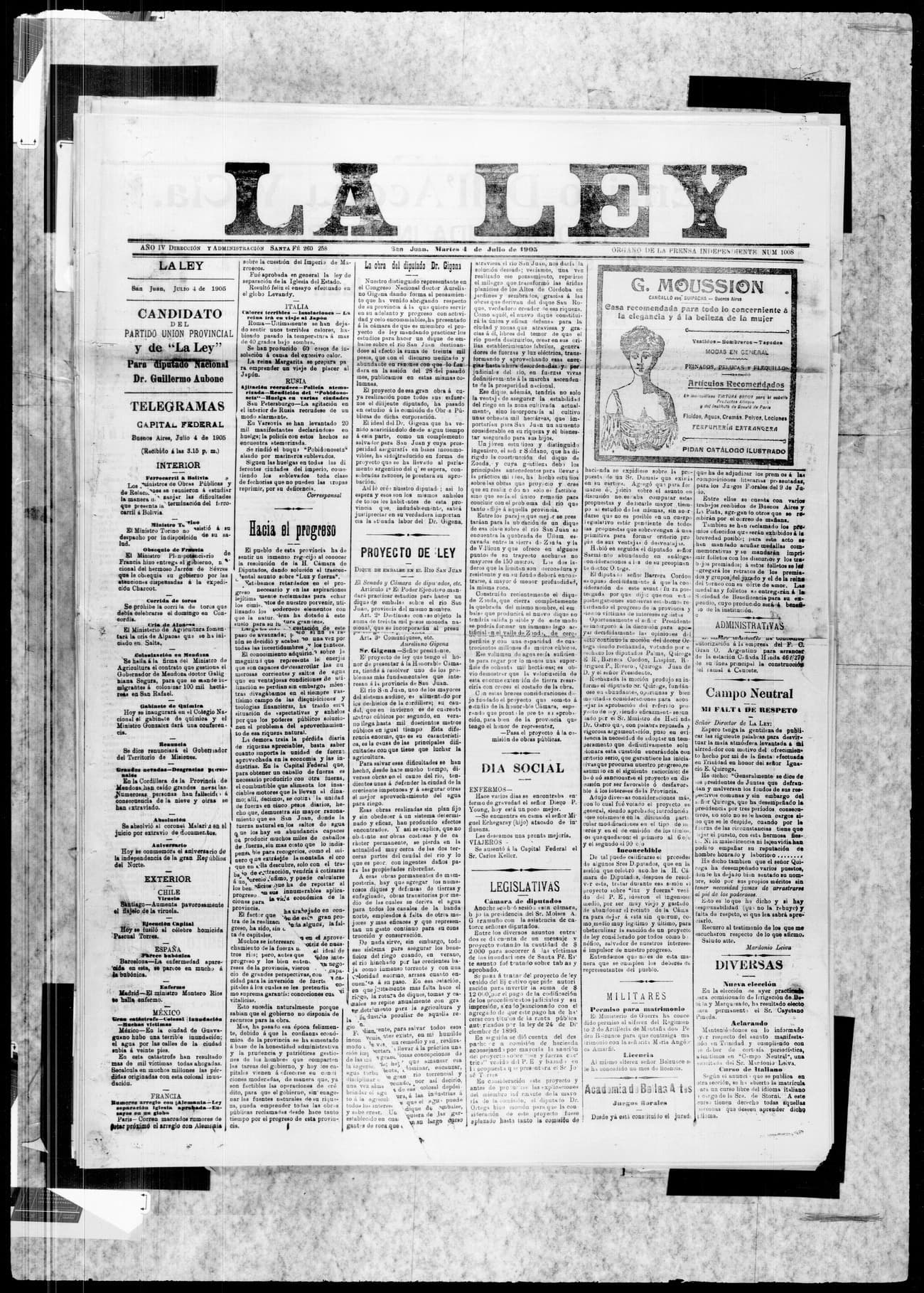 Portada · 4 de Julio de 1903