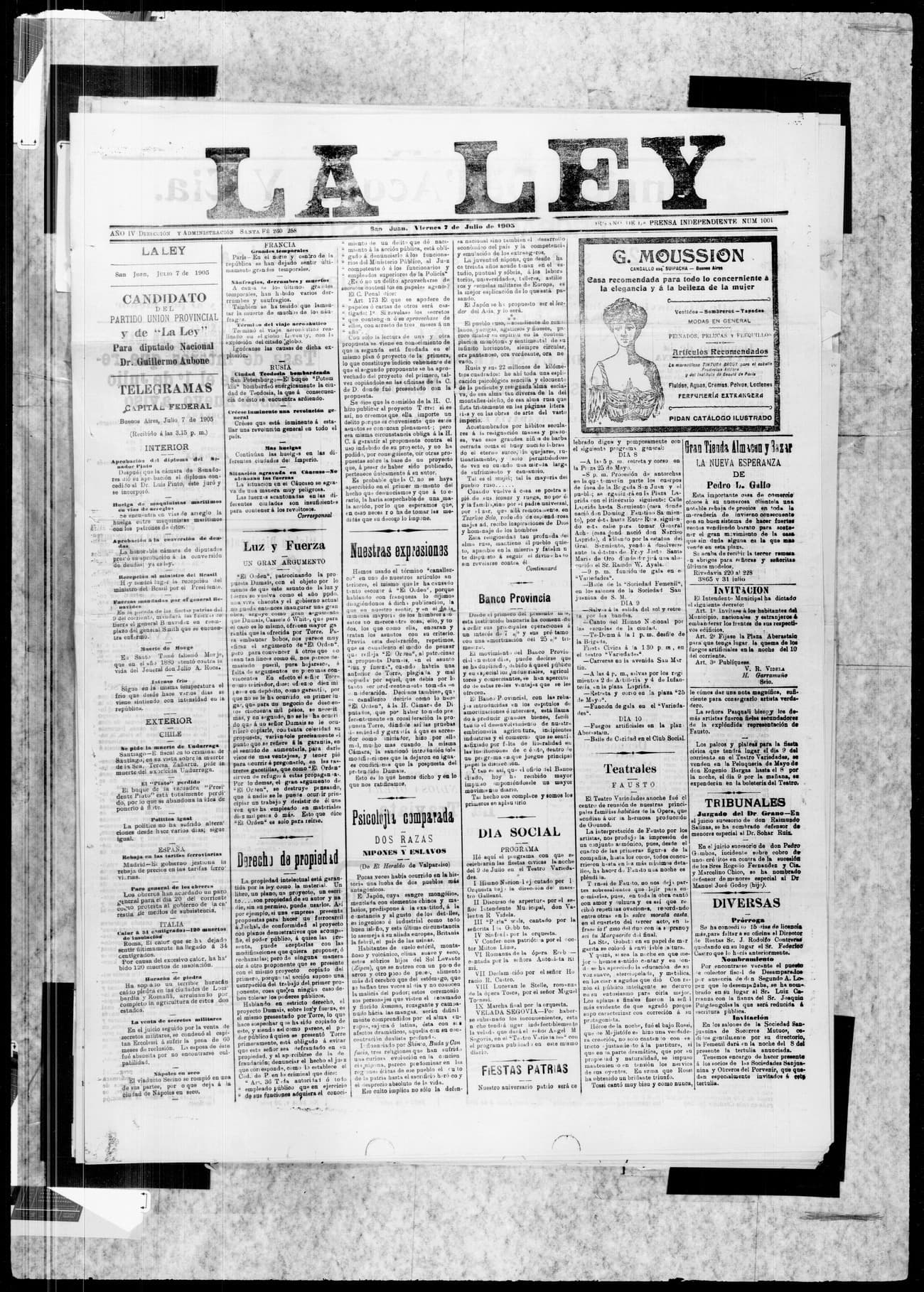 Portada · 7 de Julio de 1905