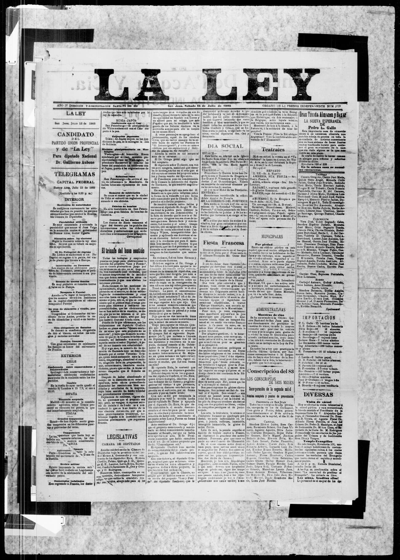 Portada · 15 de Julio de 1903