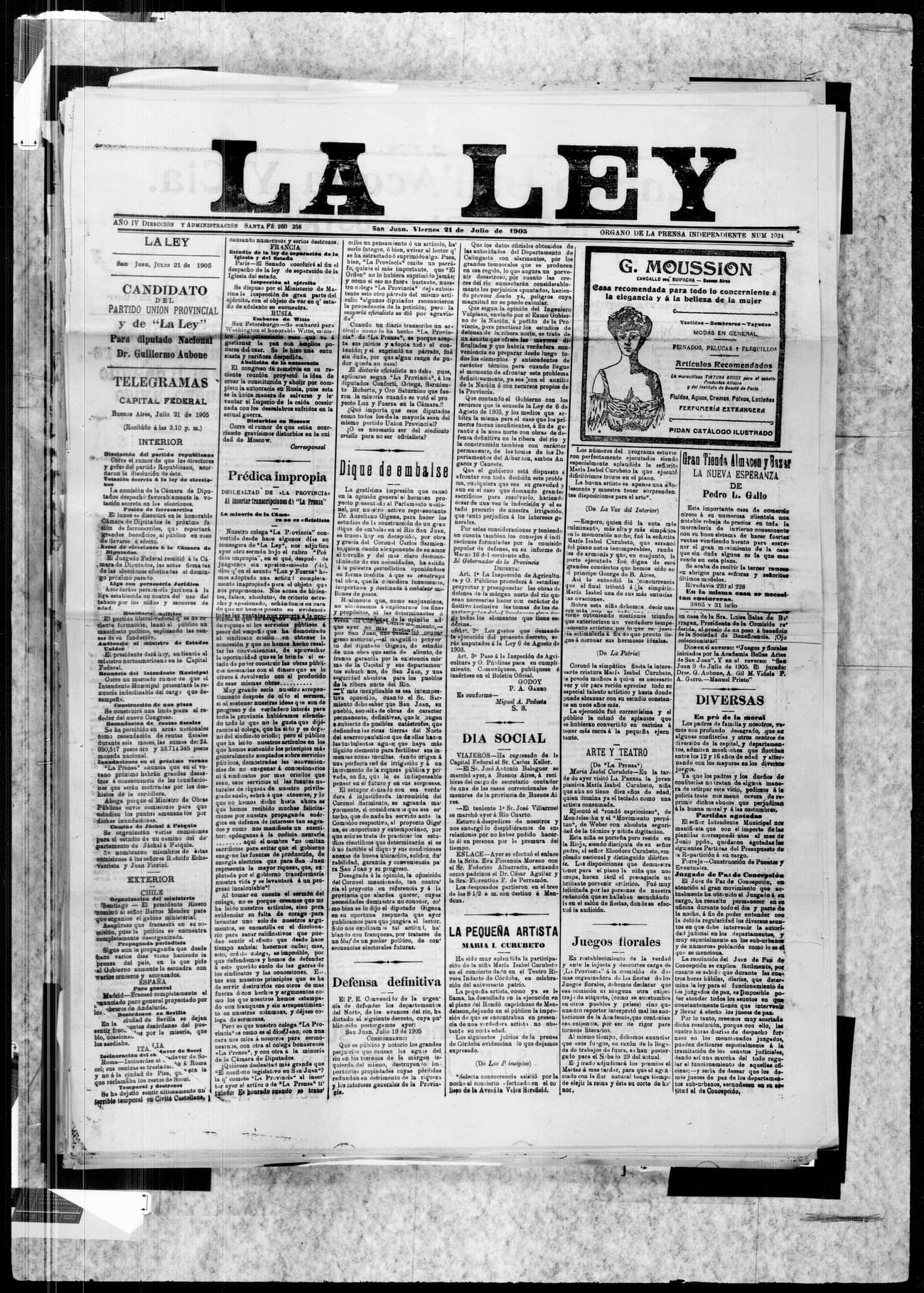 Portada · 21 de Julio de 1905
